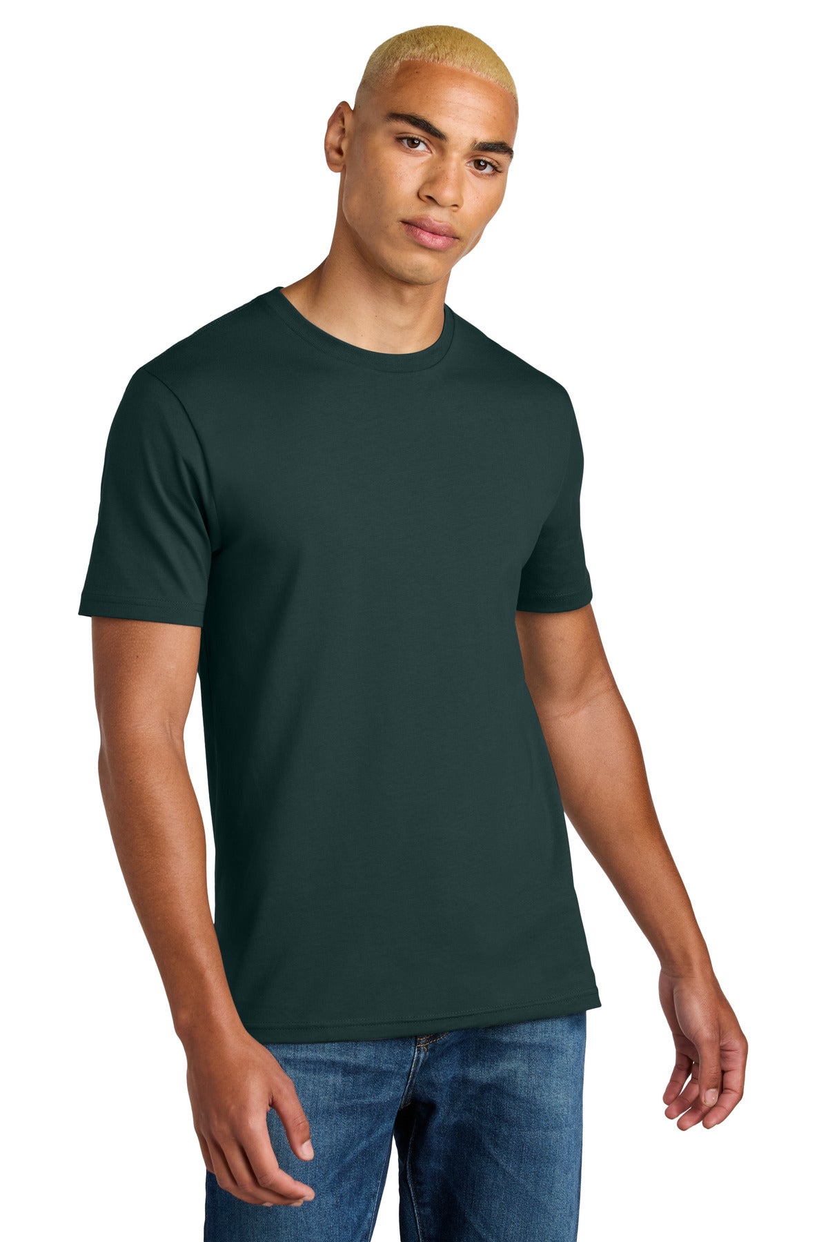 Custom logo District® Perfect Weight® Icon Tee DT106 in Rainforest