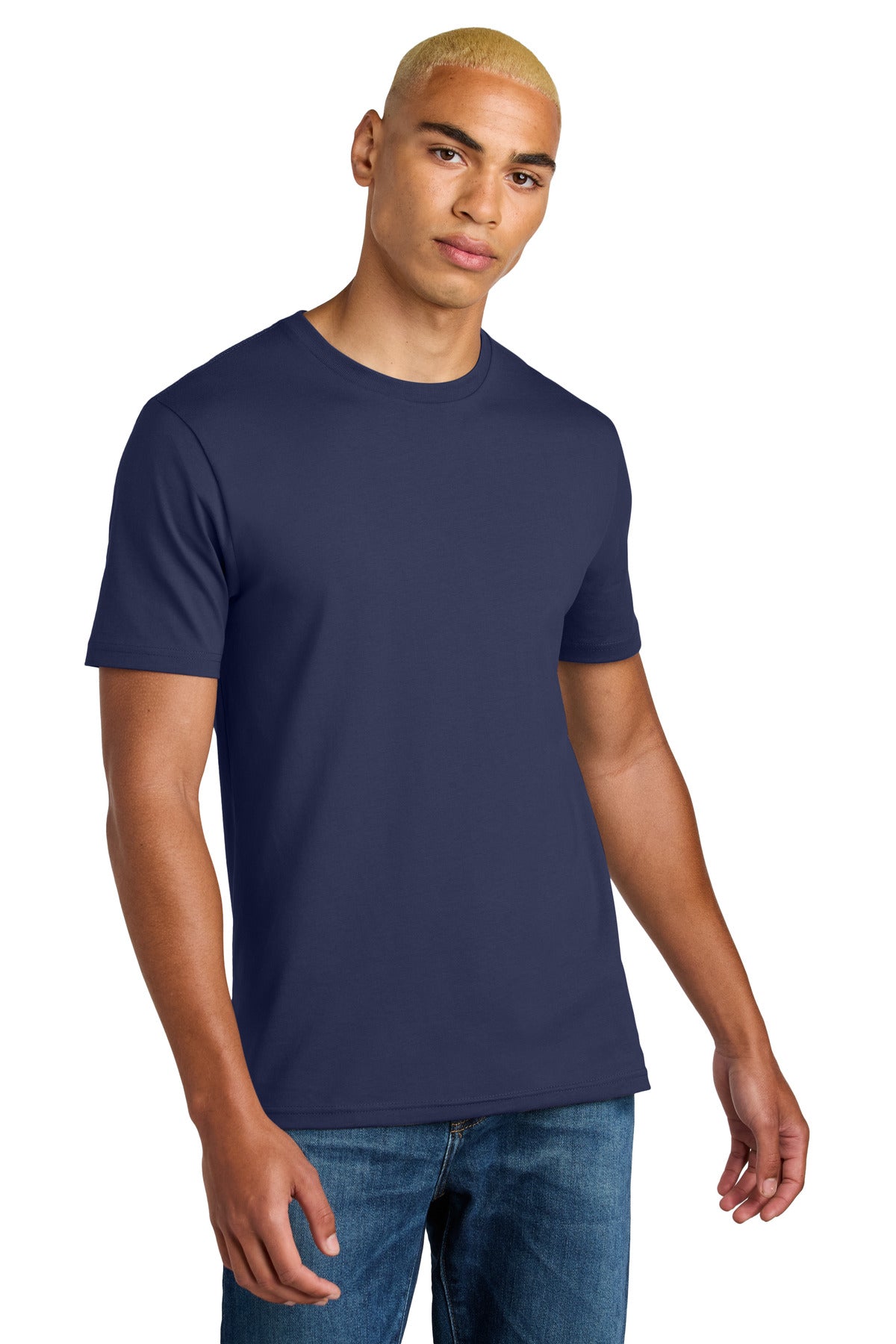 Custom logo District® Perfect Weight® Icon Tee DT106 in Tanzanite
