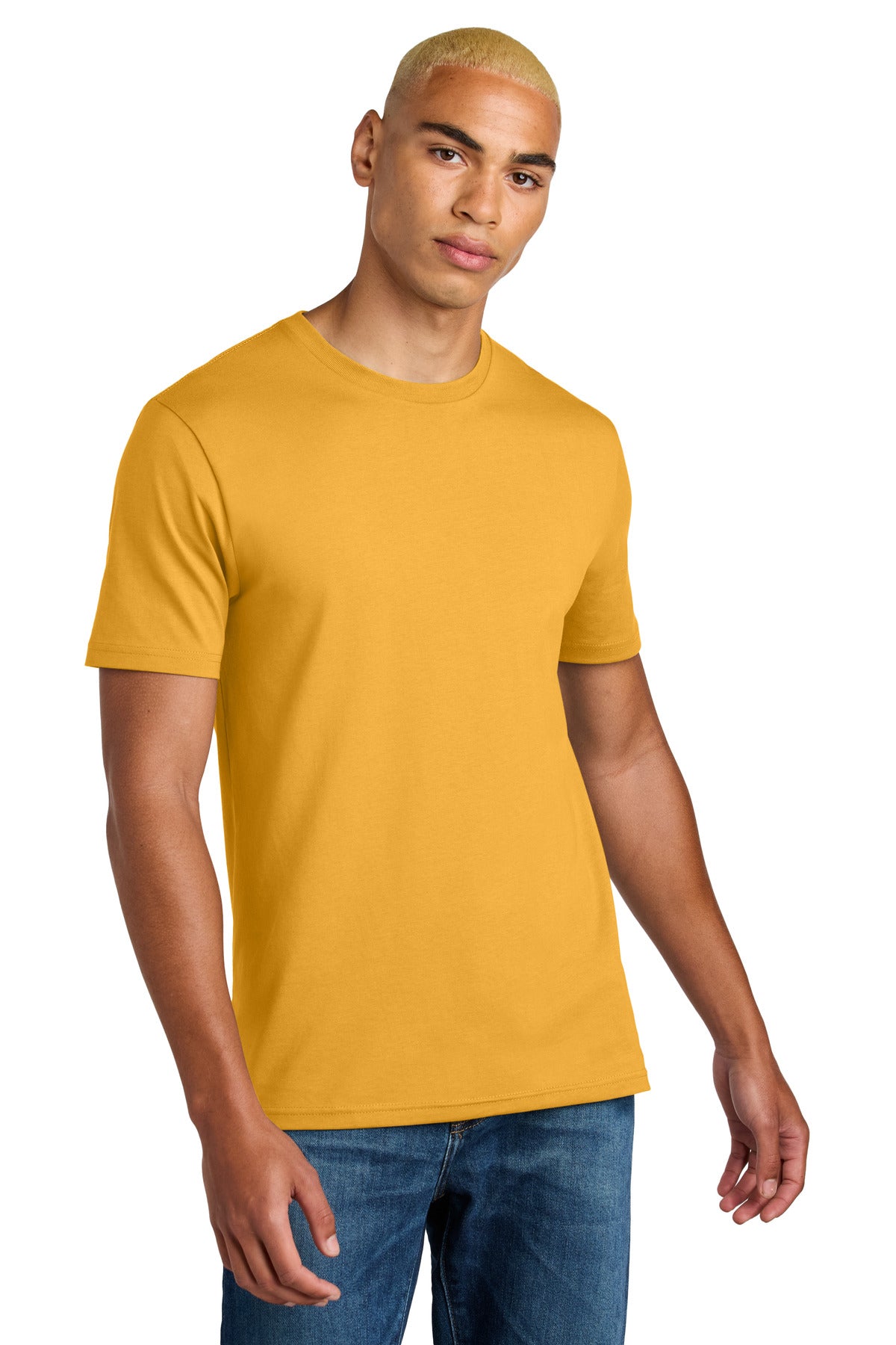 Custom logo District® Perfect Weight® Icon Tee DT106 in Warm Gold
