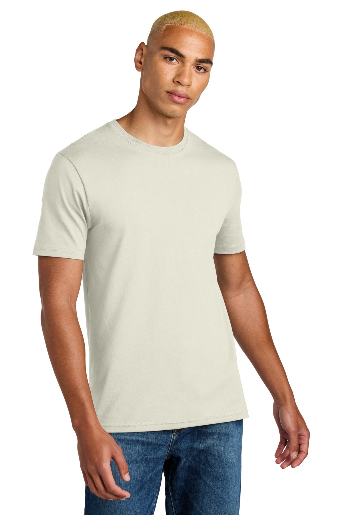 Custom logo District® Perfect Weight® Icon Tee DT106 in White Onyx