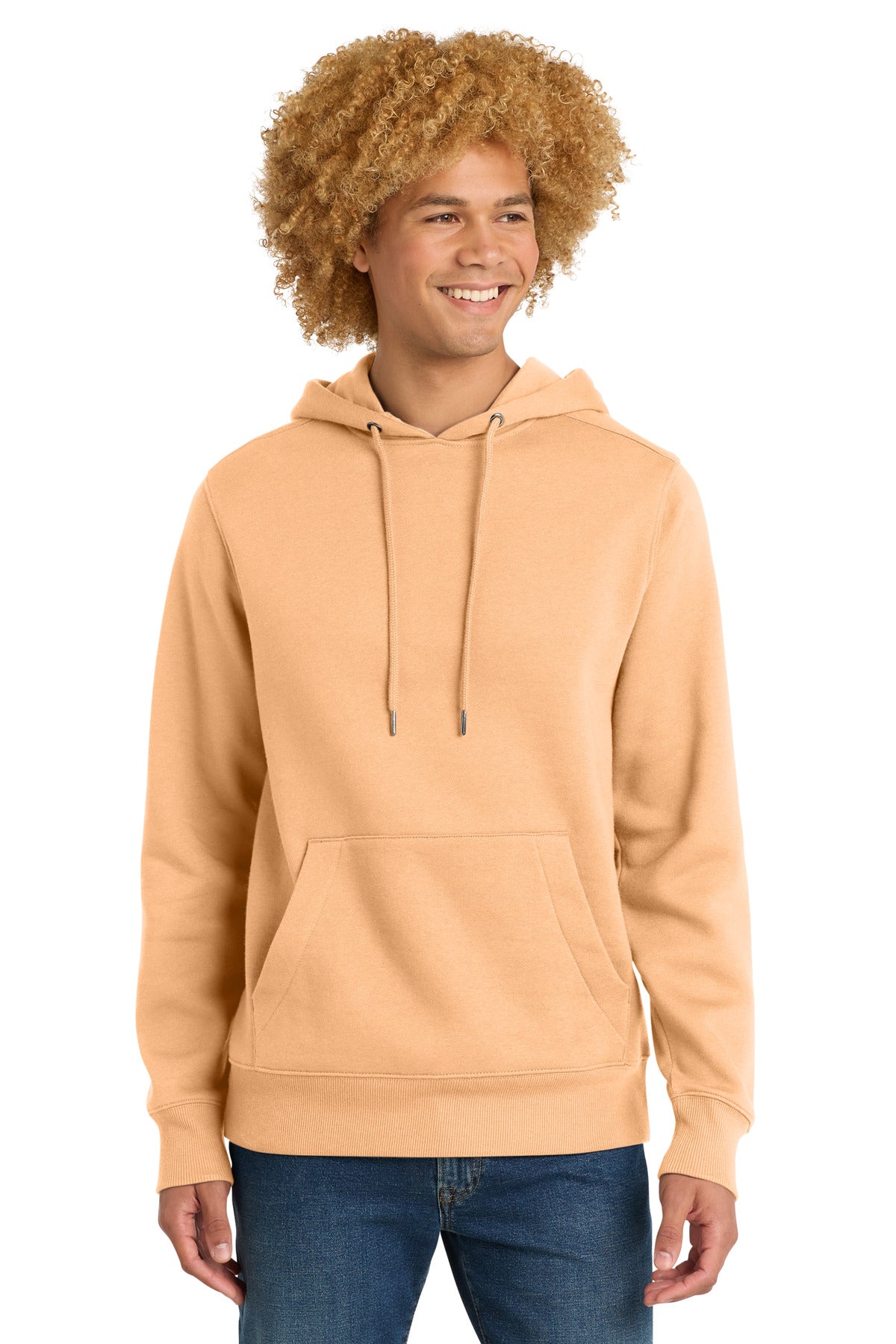 Custom logo District ® Perfect Weight ® Fleece Hoodie DT1101 in Apricot