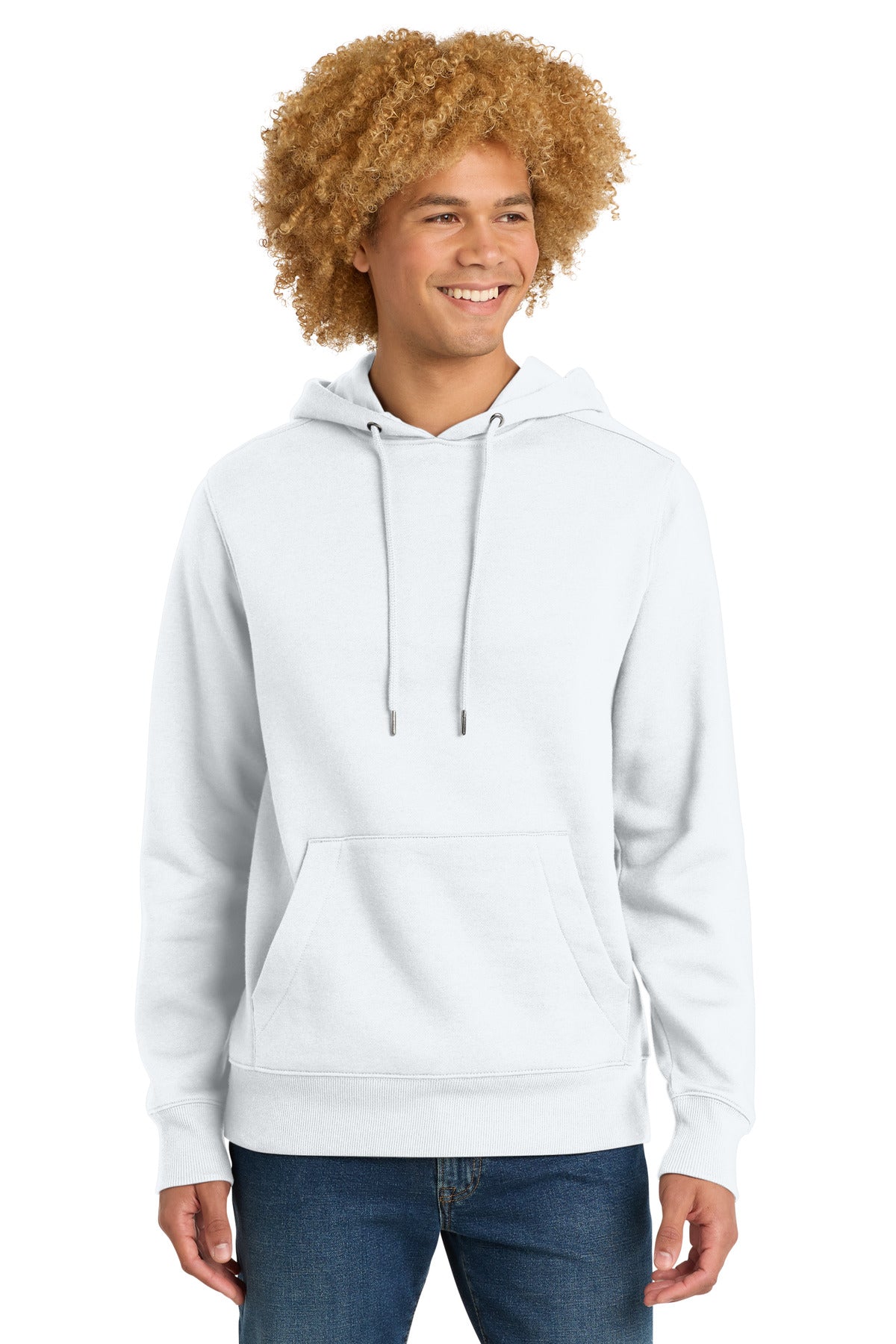 Custom logo District ® Perfect Weight ® Fleece Hoodie DT1101 in Bright White
