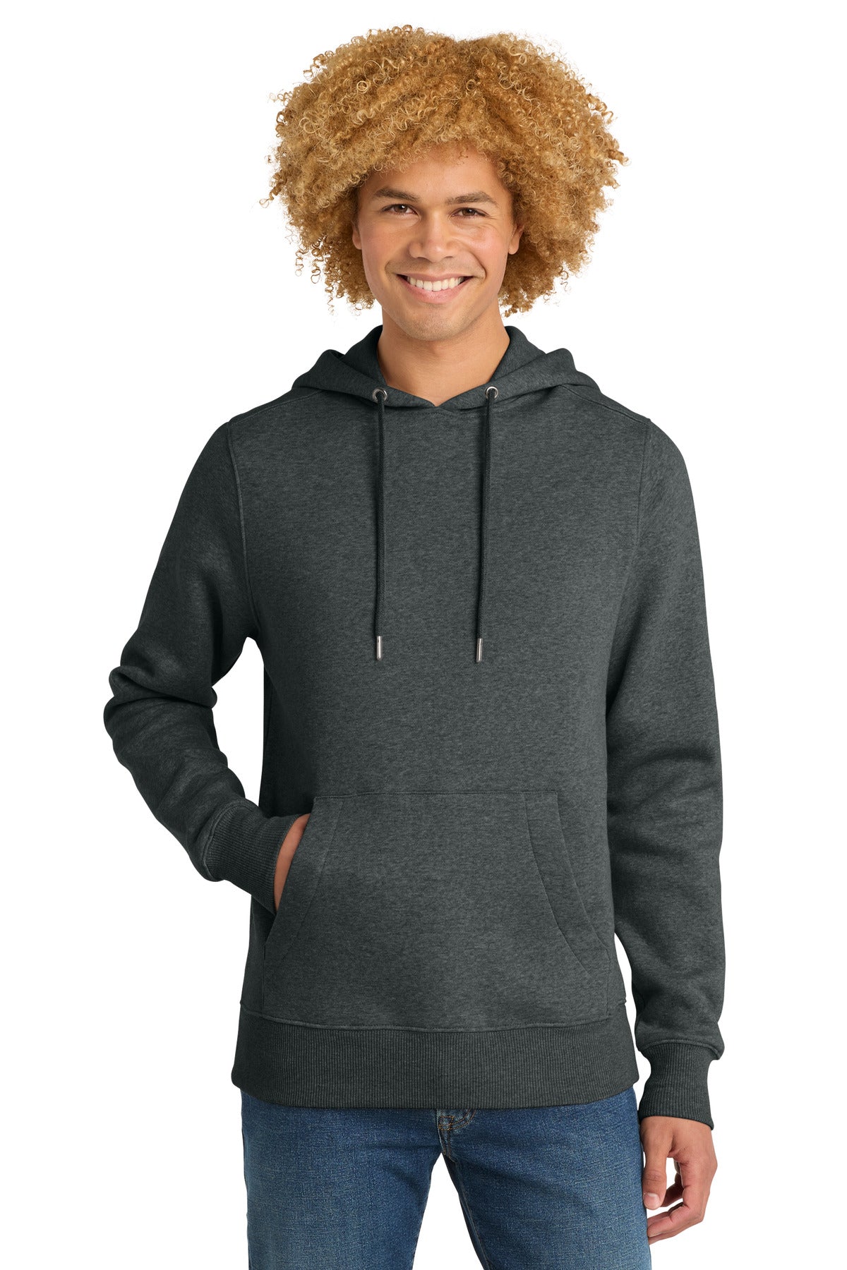Custom logo District ® Perfect Weight ® Fleece Hoodie DT1101 in Heathered Charcoal