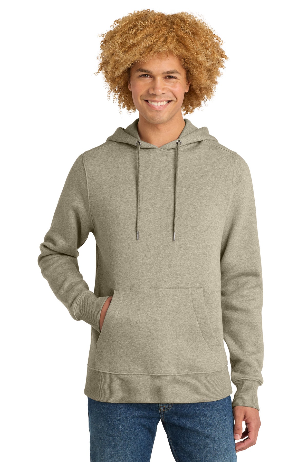 Custom logo District ® Perfect Weight ® Fleece Hoodie DT1101 in Heathered Latte