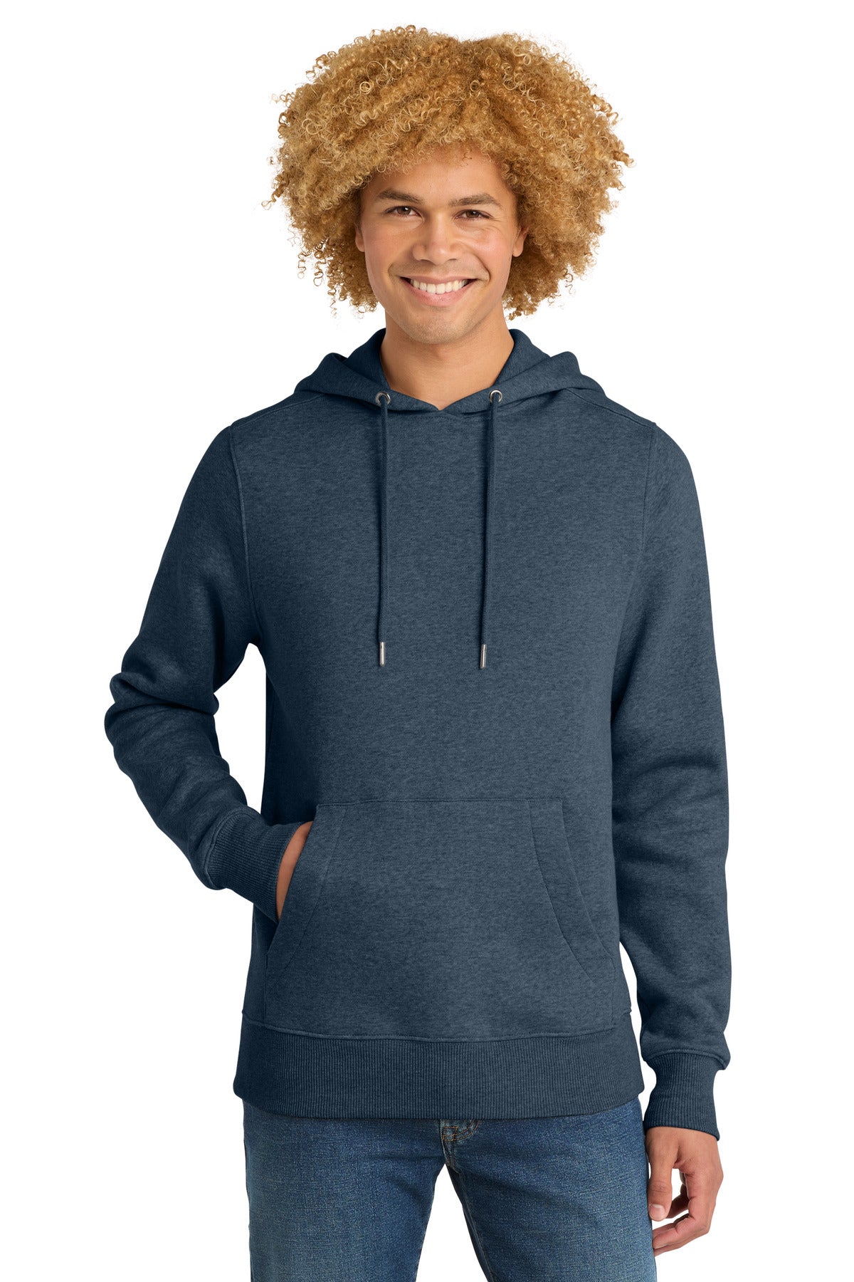 Custom logo District ® Perfect Weight ® Fleece Hoodie DT1101 in Heathered Navy