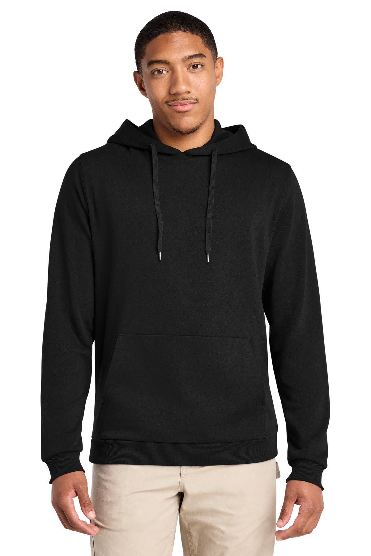 Custom logo District® Perfect Tri® Fleece Pullover Hoodie DT1300 in Black