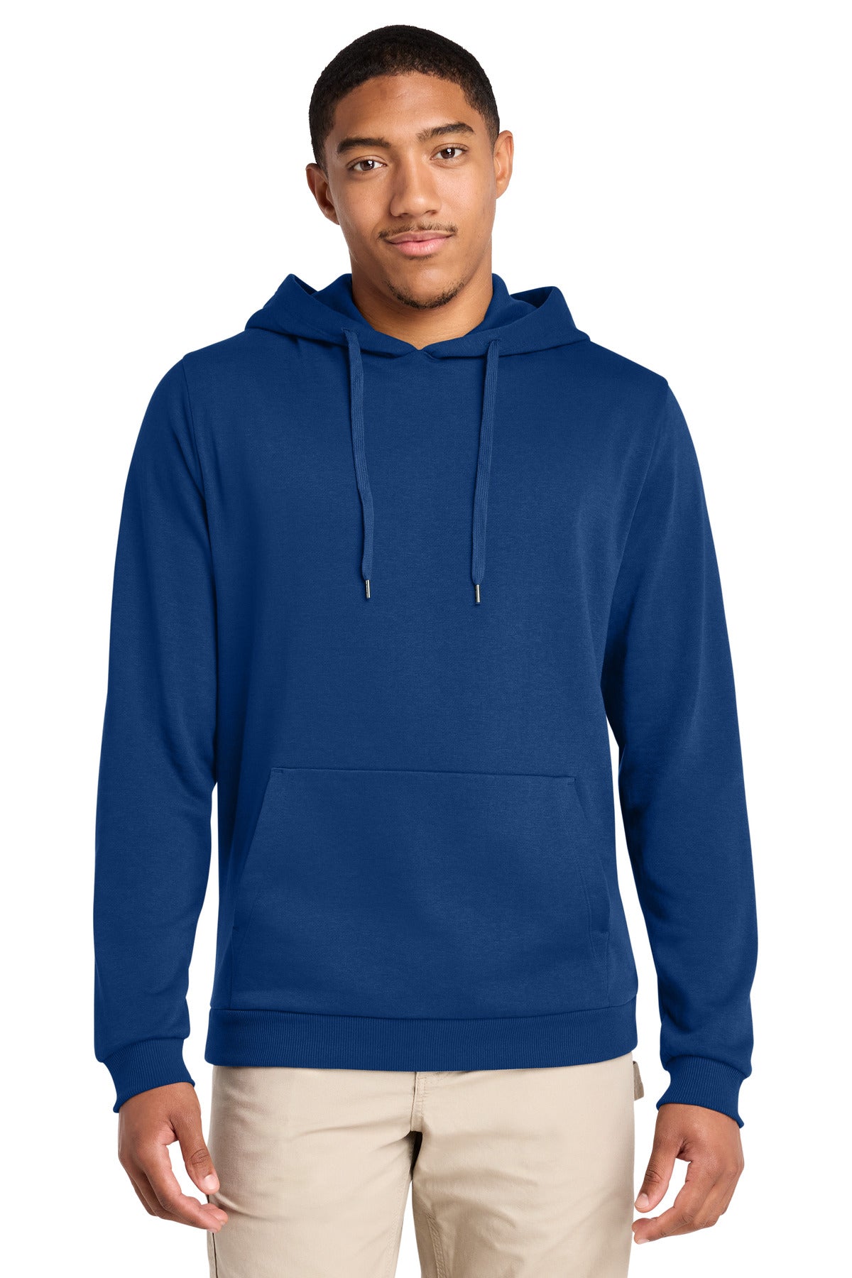 Custom logo District® Perfect Tri® Fleece Pullover Hoodie DT1300 in Deep Royal