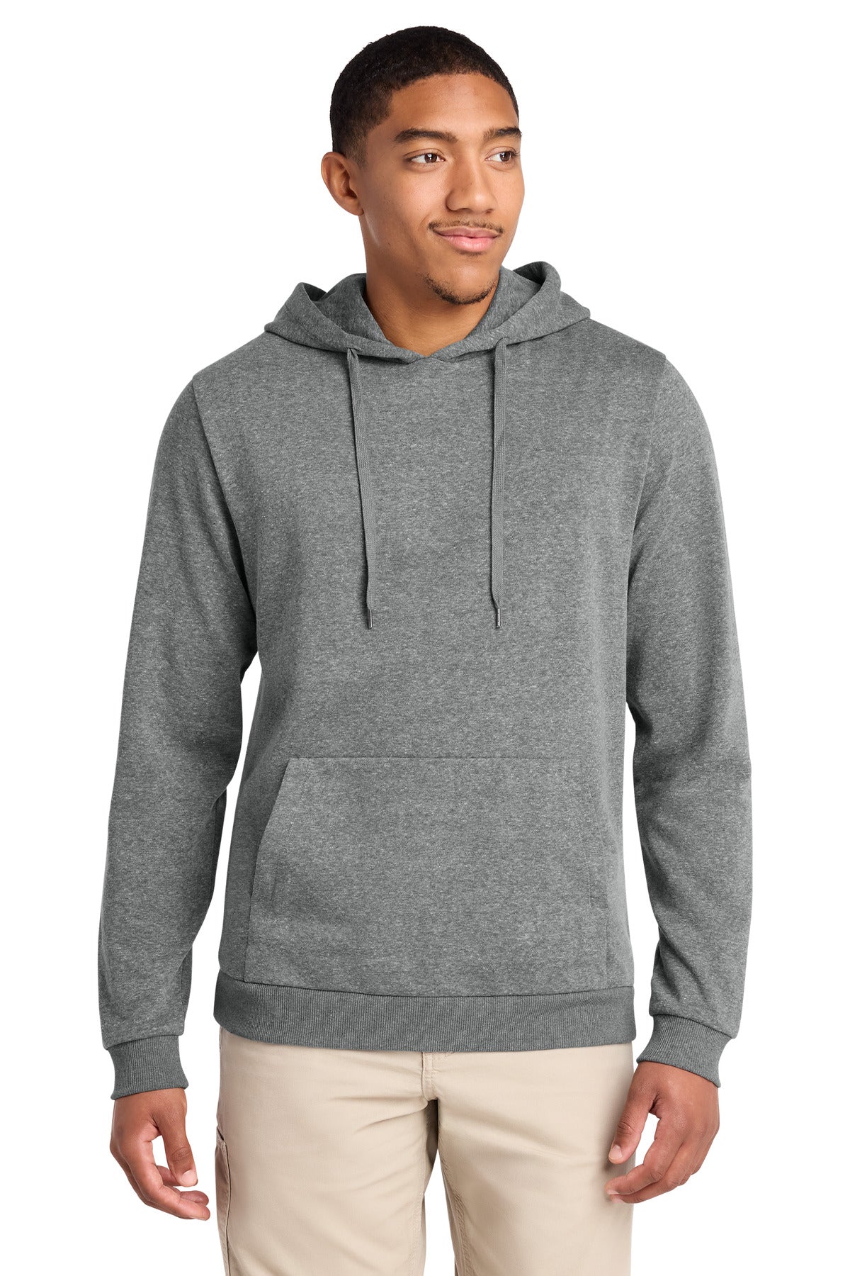 Custom logo District® Perfect Tri® Fleece Pullover Hoodie DT1300 in Grey Frost
