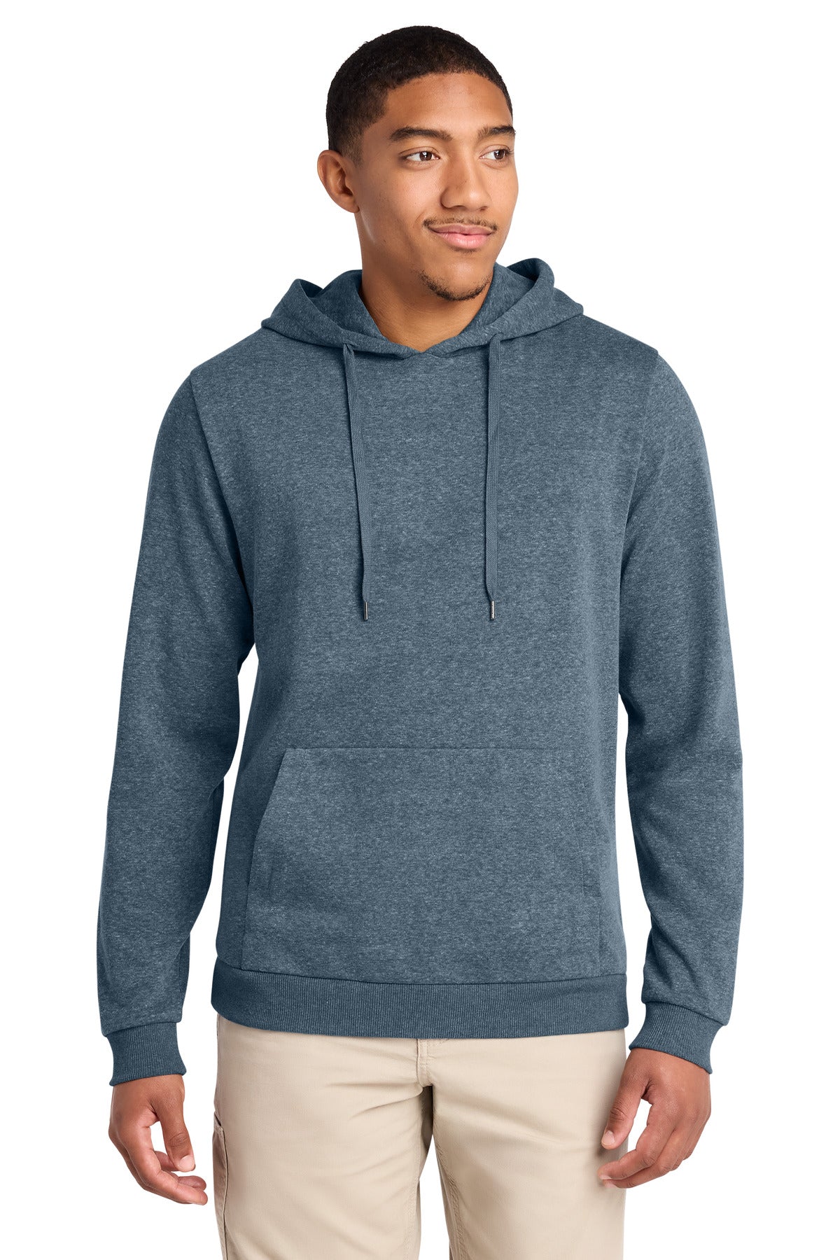 Custom logo District® Perfect Tri® Fleece Pullover Hoodie DT1300 in Navy Frost