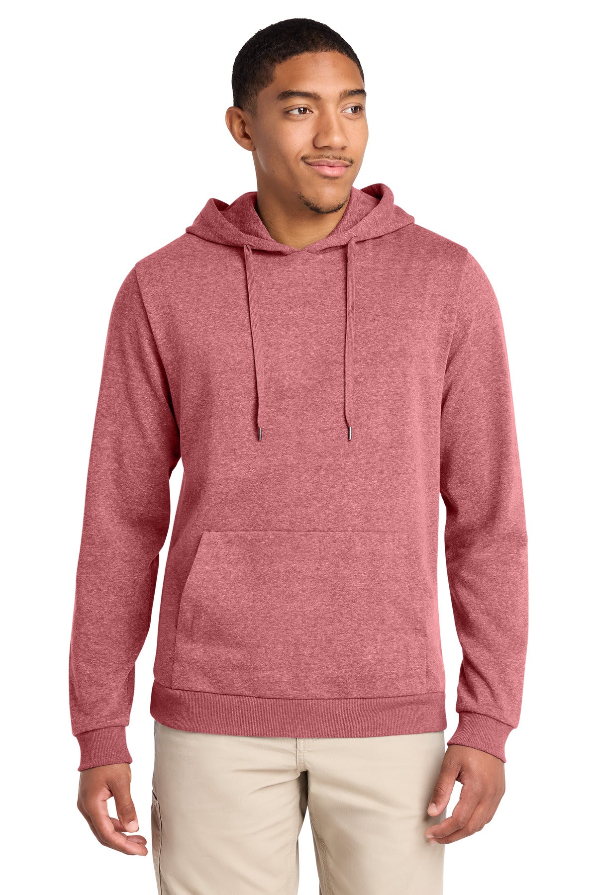 Custom logo District® Perfect Tri® Fleece Pullover Hoodie DT1300 in Red Frost