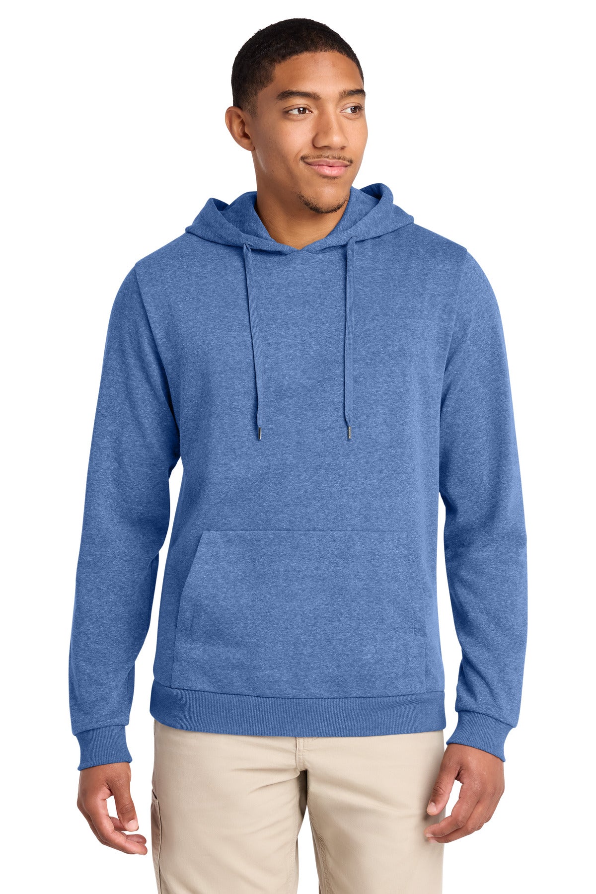 Custom logo District® Perfect Tri® Fleece Pullover Hoodie DT1300 in Royal Frost