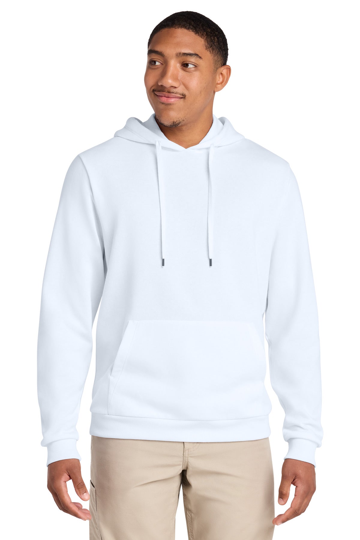 Custom logo District® Perfect Tri® Fleece Pullover Hoodie DT1300 in White