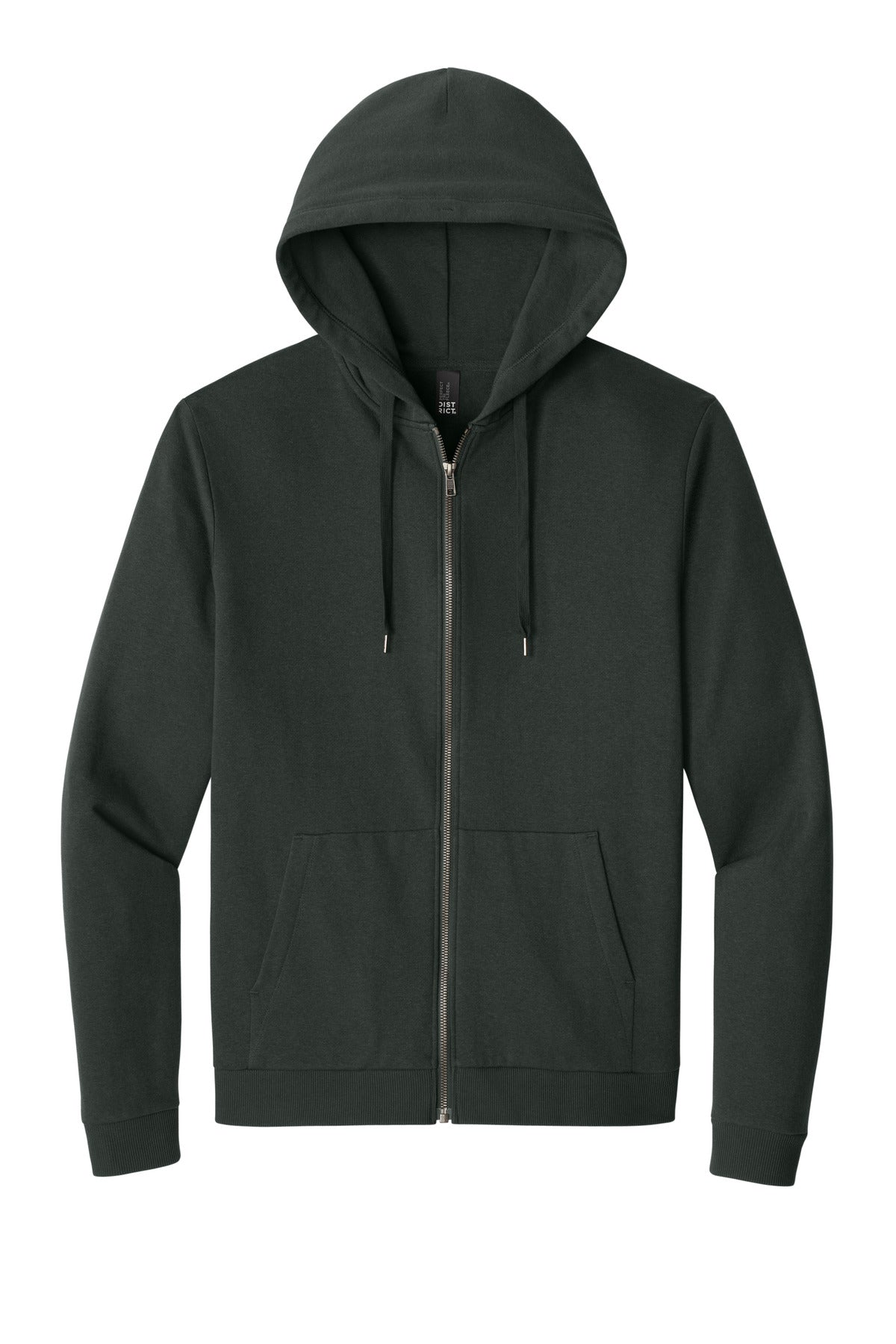 Custom logo District® Perfect Tri® Fleece Full-Zip Hoodie DT1302 in Deepest Grey