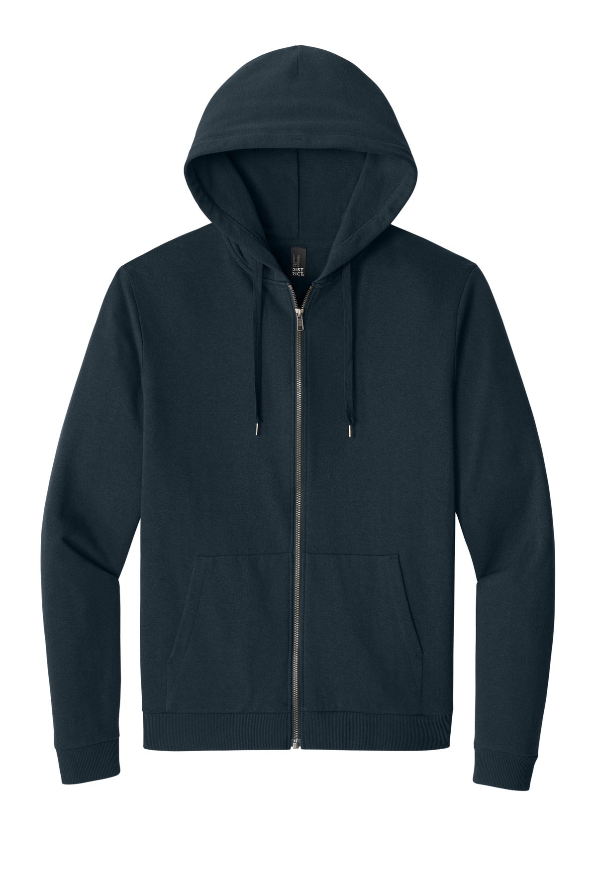 Custom logo District® Perfect Tri® Fleece Full-Zip Hoodie DT1302 in New Navy