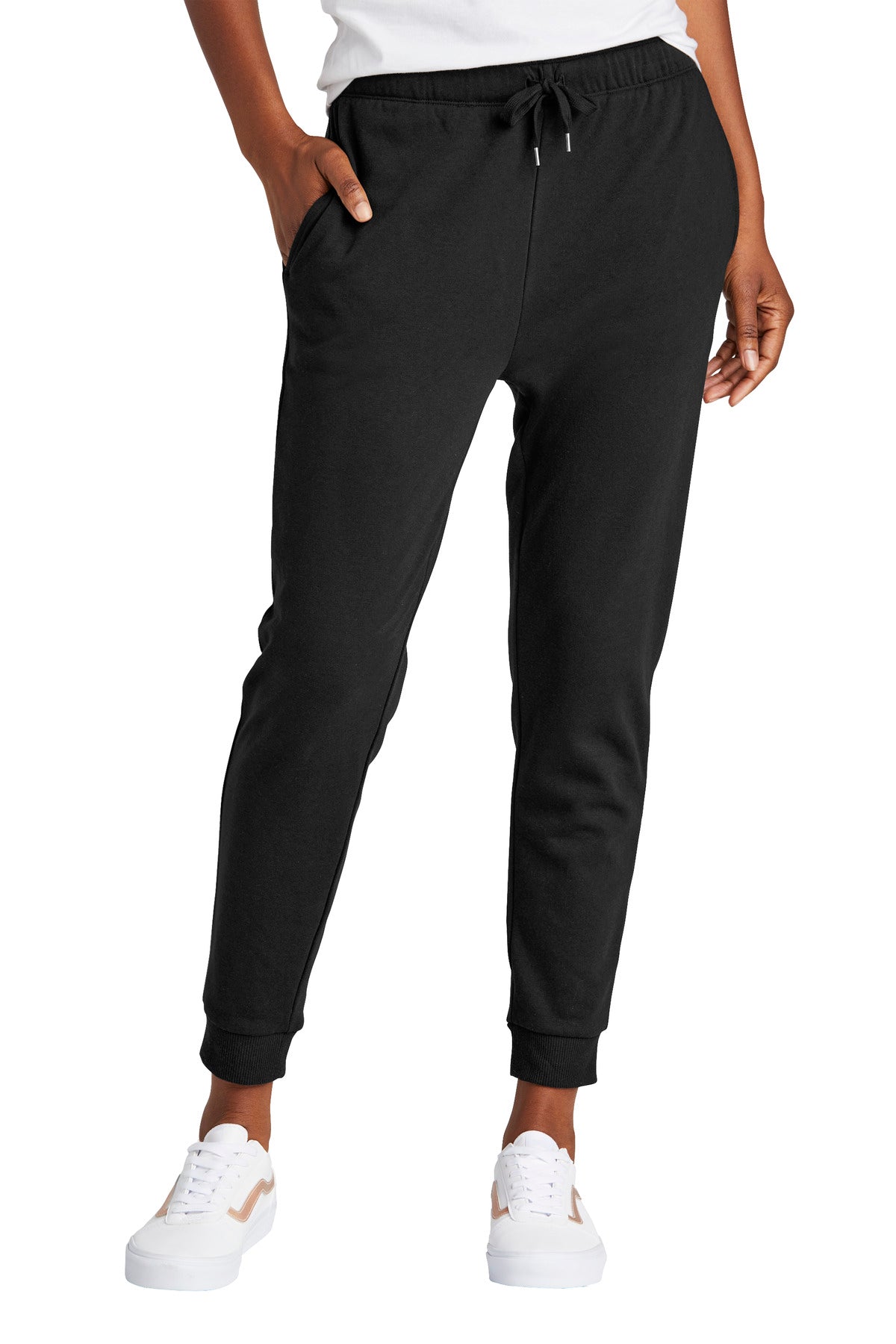 Custom logo District® Women's Perfect Tri® Fleece Jogger DT1310 in Black