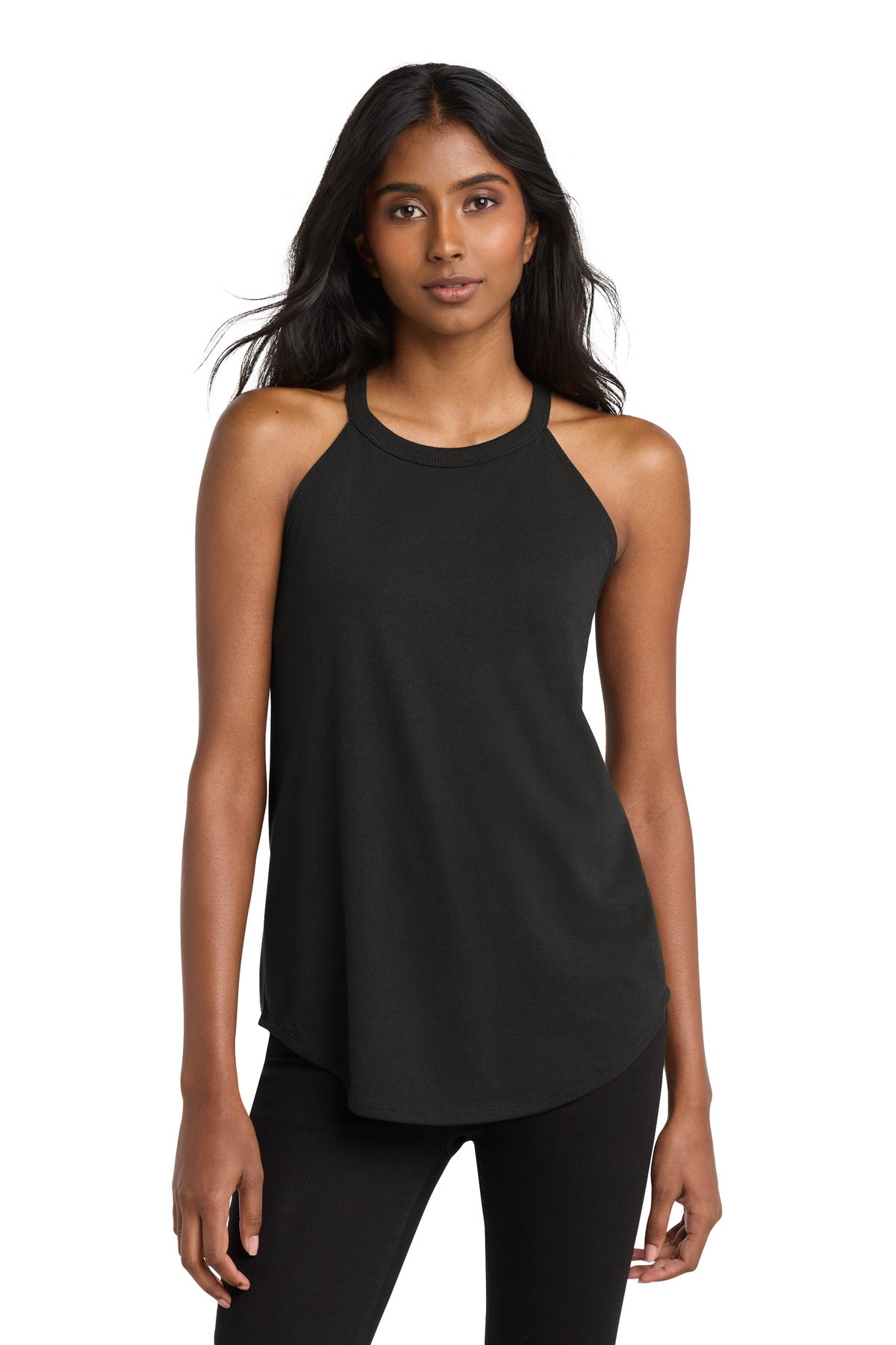 Custom logo District  ® Women's Perfect Tri ® Rocker Tank. DT137L in Black