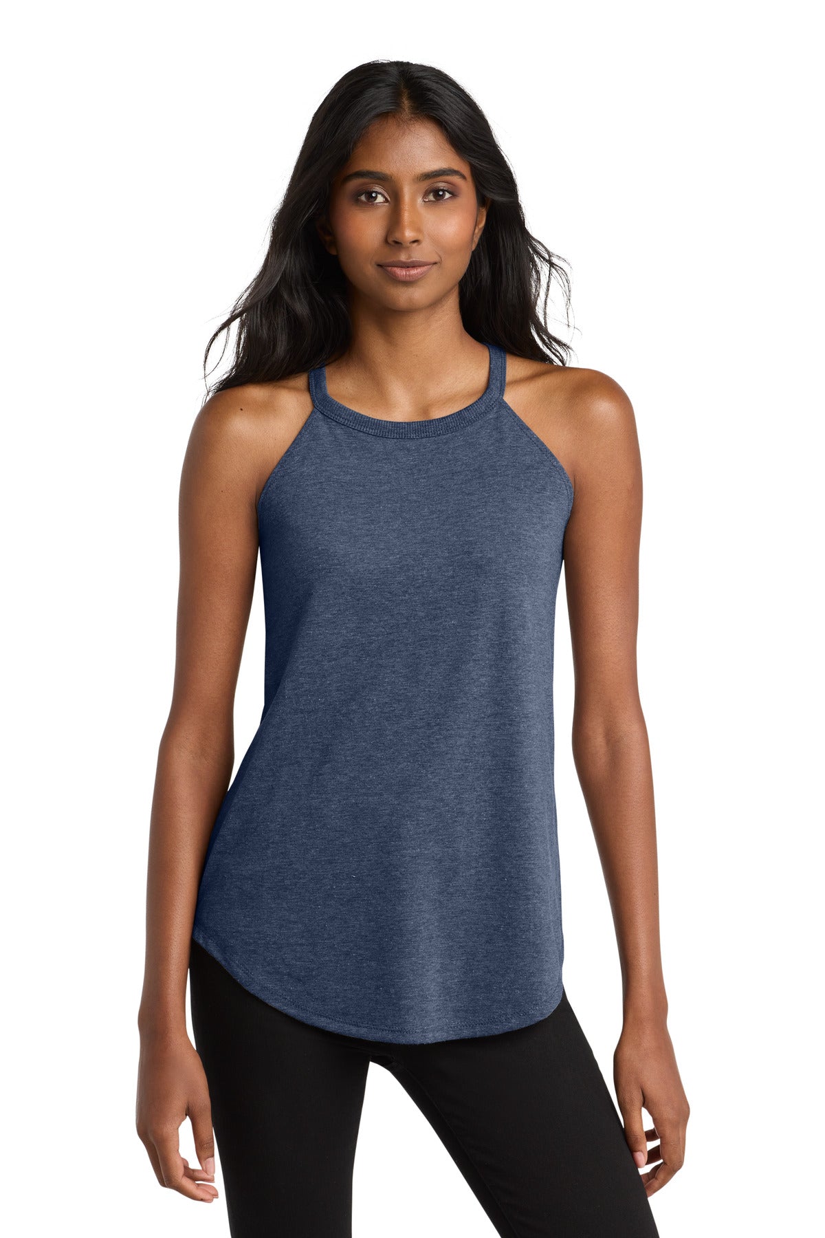 Custom logo District  ® Women's Perfect Tri ® Rocker Tank. DT137L in Navy Frost