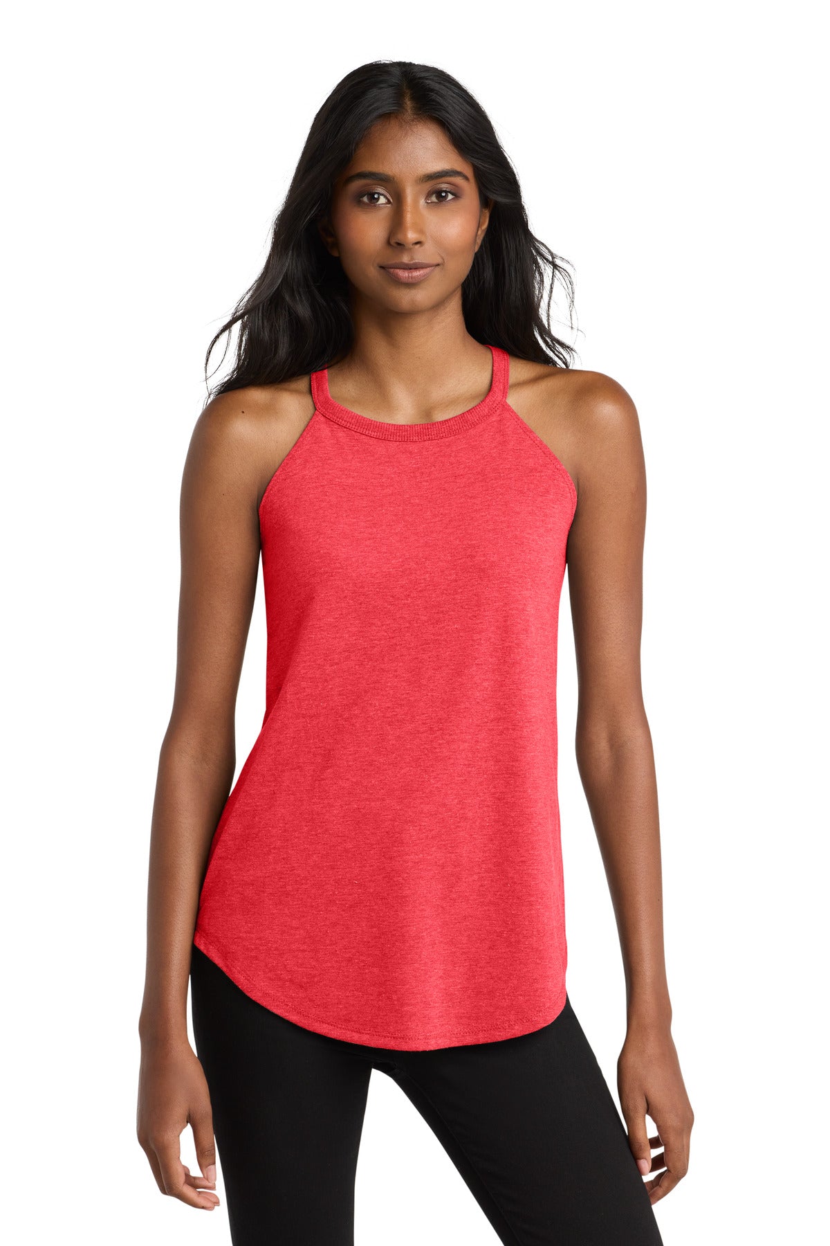 Custom logo District  ® Women's Perfect Tri ® Rocker Tank. DT137L in Red Frost