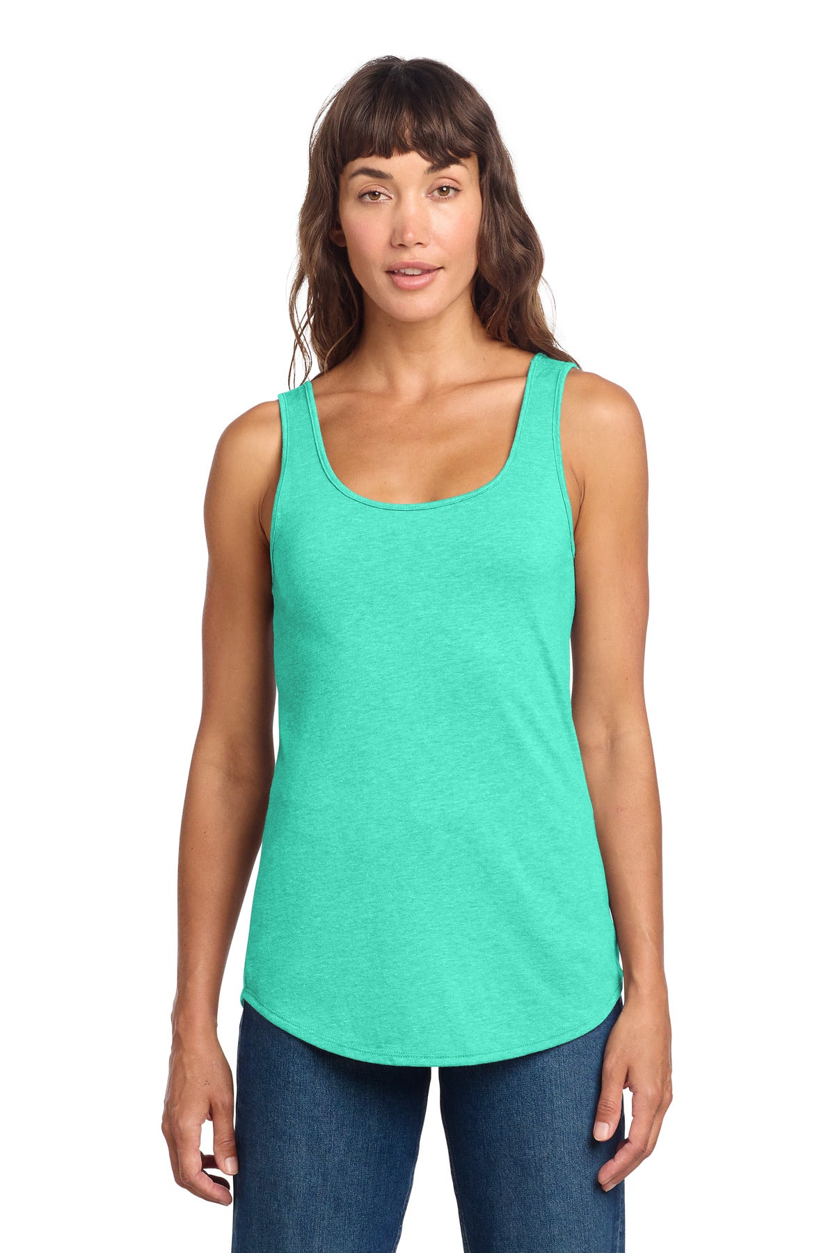 Custom logo District® Women's Perfect Tri® Relaxed Tank DT151 in Aqua Heather