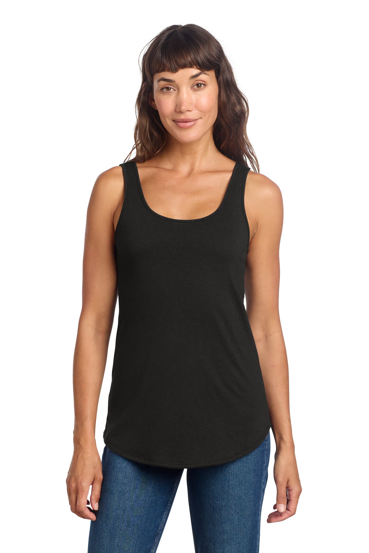 Custom logo District® Women's Perfect Tri® Relaxed Tank DT151 in Black