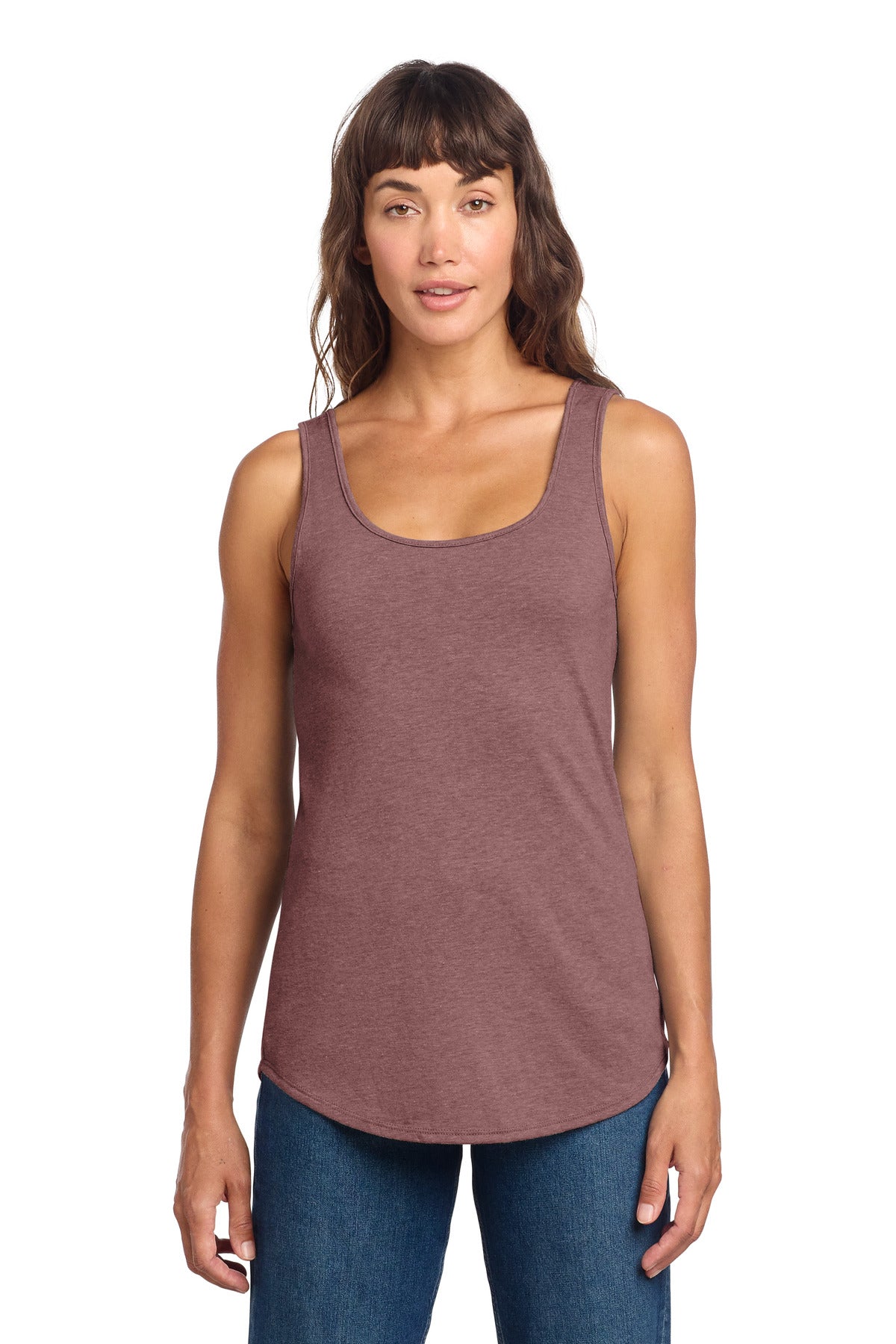Custom logo District® Women's Perfect Tri® Relaxed Tank DT151 in Blush Frost