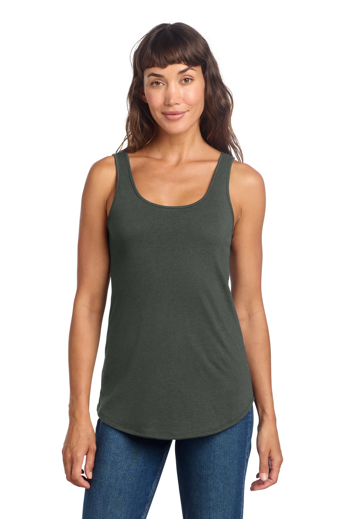 Custom logo District® Women's Perfect Tri® Relaxed Tank DT151 in Deepest Grey