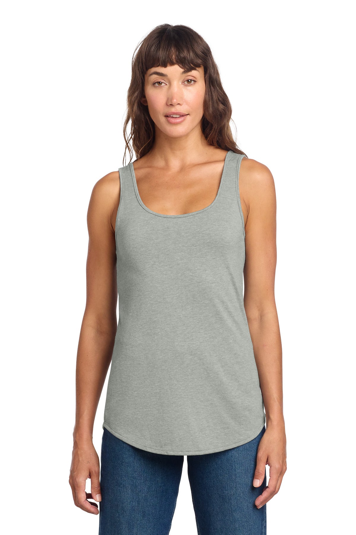 Custom logo District® Women's Perfect Tri® Relaxed Tank DT151 in Heathered Grey