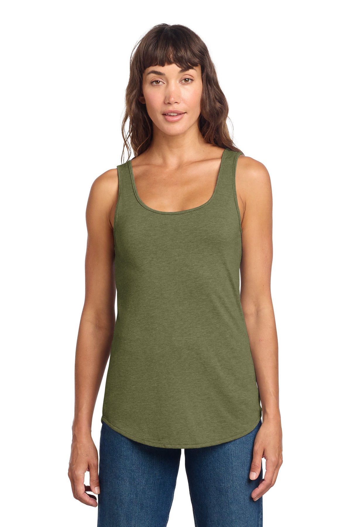 Custom logo District® Women's Perfect Tri® Relaxed Tank DT151 in Military Green Frost