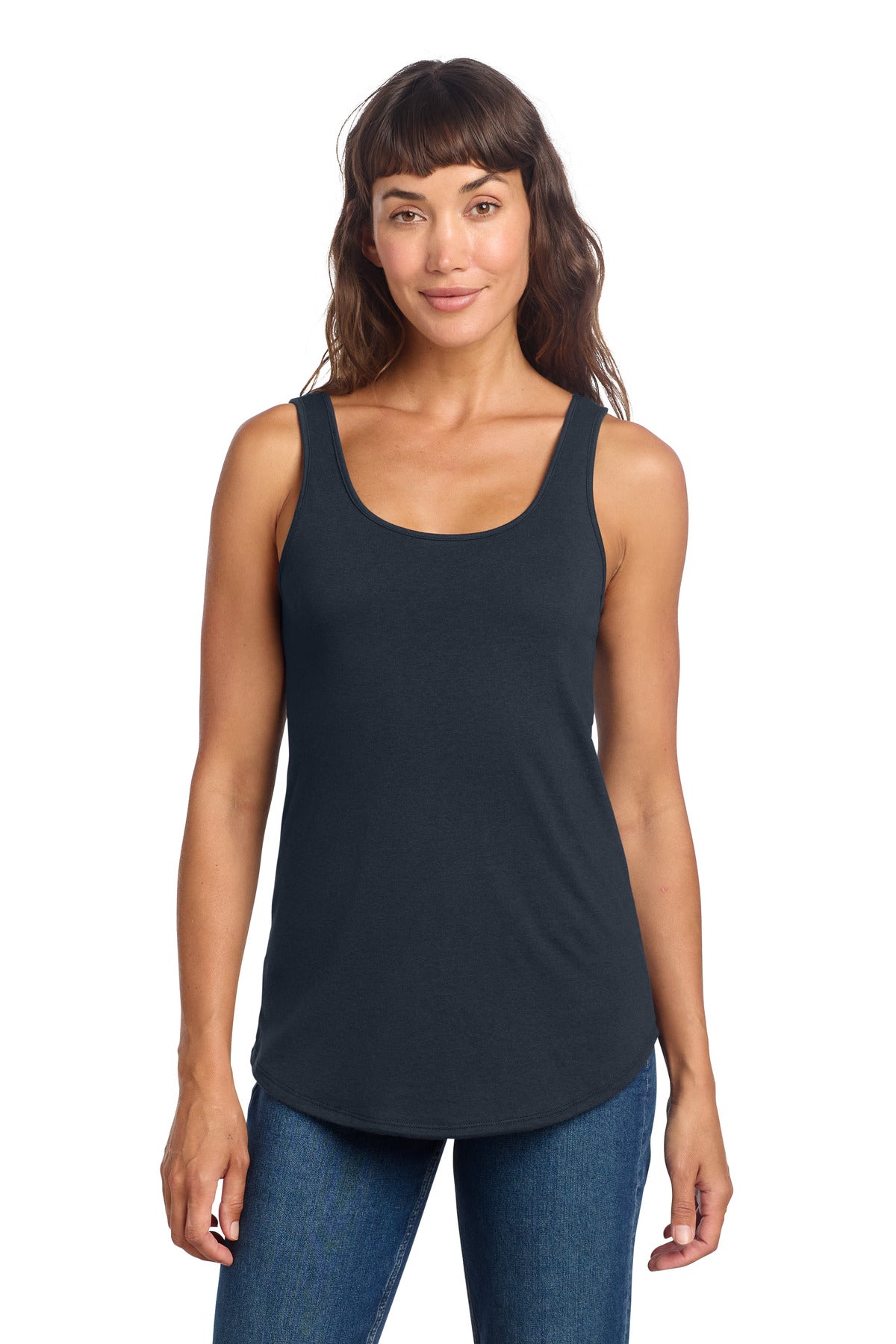 Custom logo District® Women's Perfect Tri® Relaxed Tank DT151 in New Navy