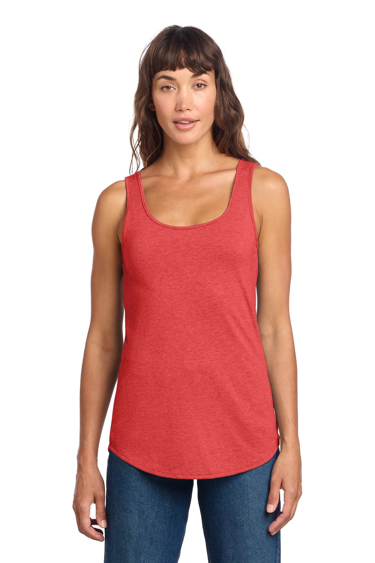 Custom logo District® Women's Perfect Tri® Relaxed Tank DT151 in Red Frost