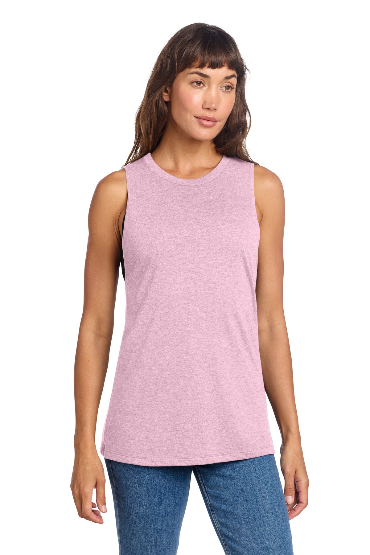 Custom logo District® Women's Perfect Tri® Muscle Tank DT153 in Wisteria Heather