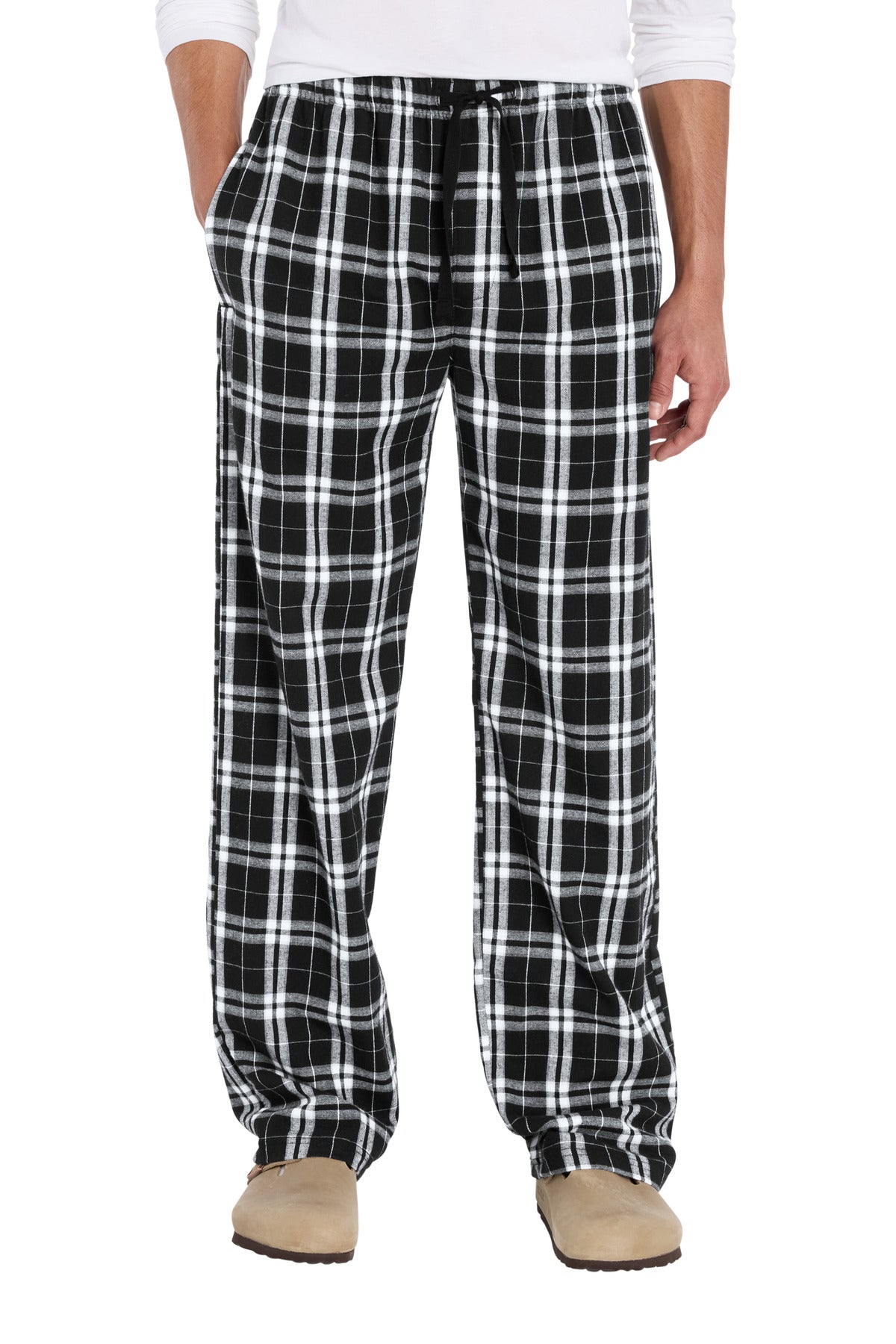 Custom logo District® Flannel Pocket Pant DT1810 in Black