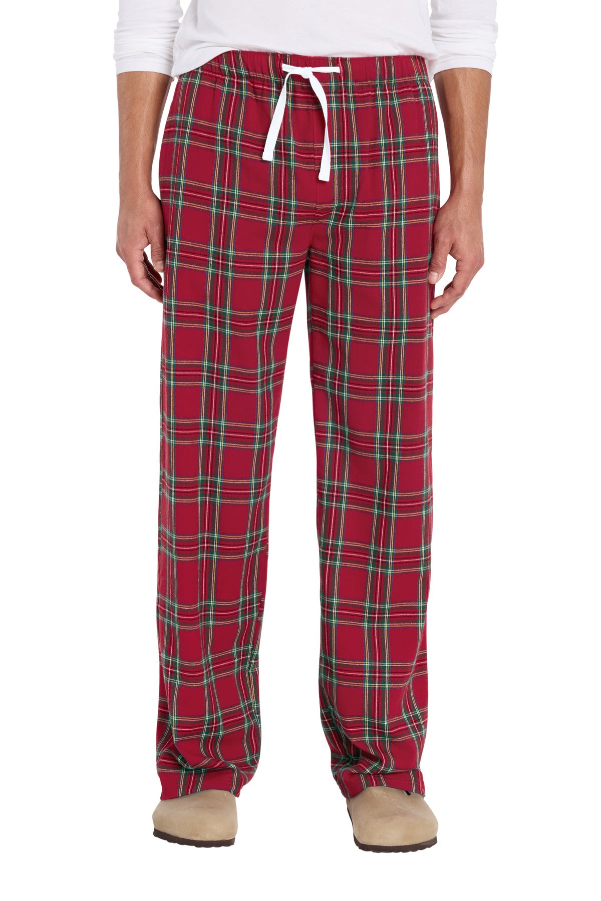 Custom logo District® Flannel Pocket Pant DT1810 in Holiday Plaid