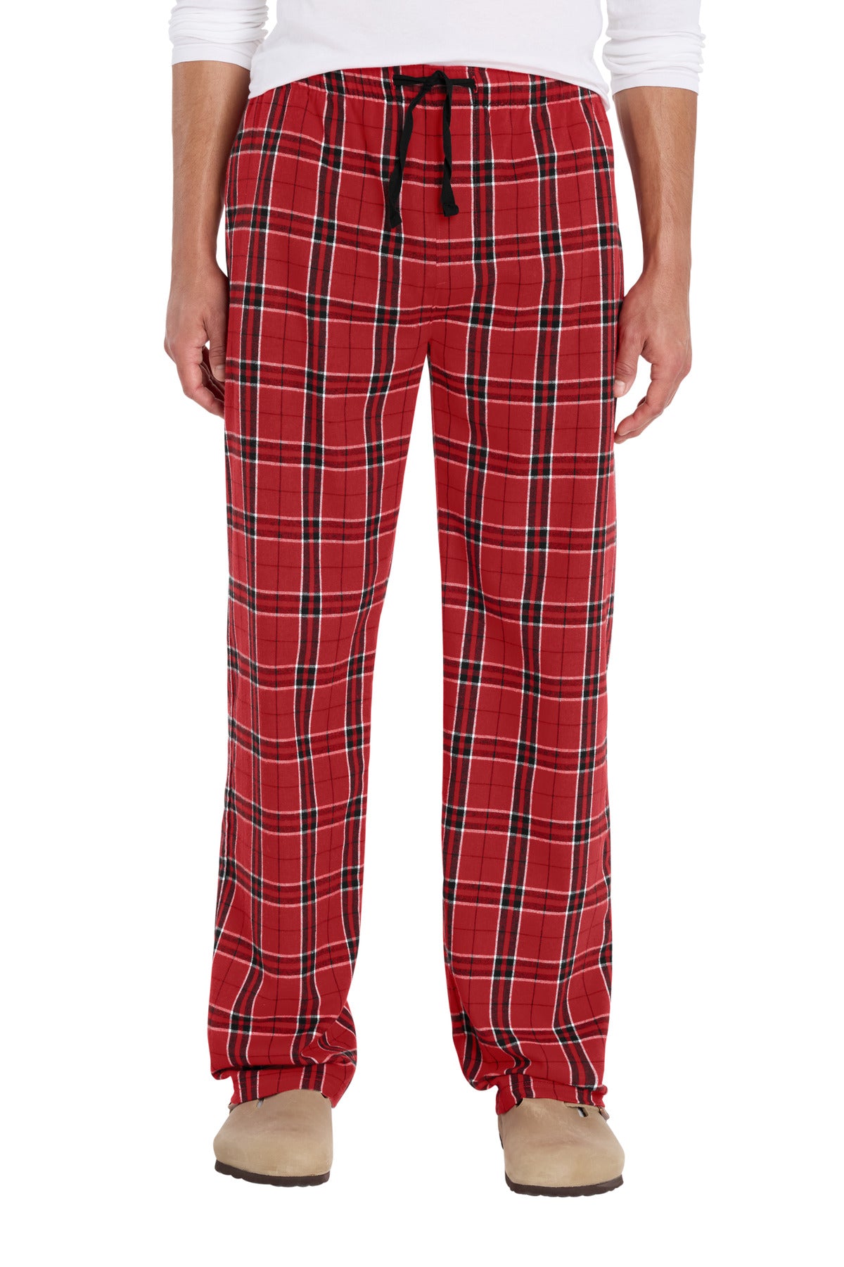 Custom logo District® Flannel Pocket Pant DT1810 in New Red