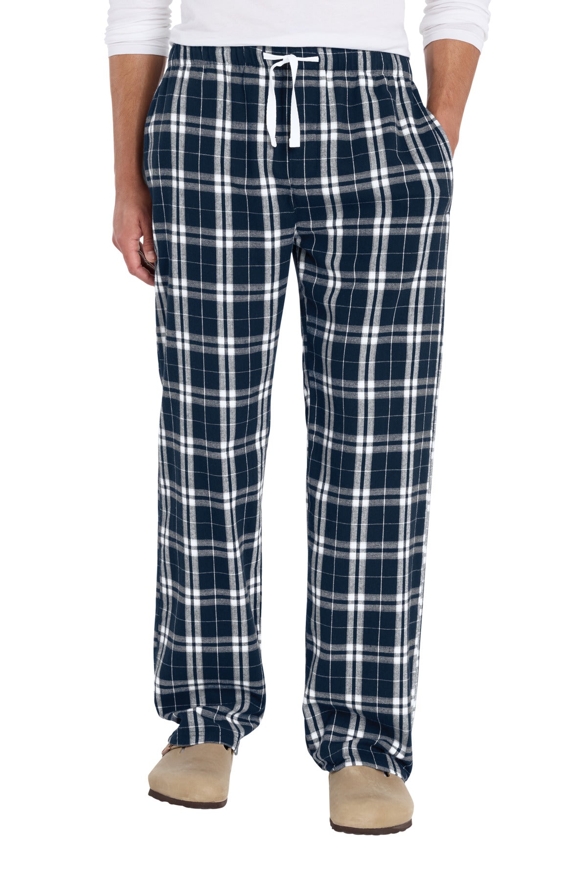 Custom logo District® Flannel Pocket Pant DT1810 in True Navy