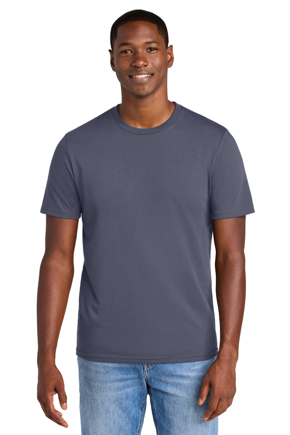 Custom logo District® Perfect Weight® CVC Tee DT184 in Elderberry