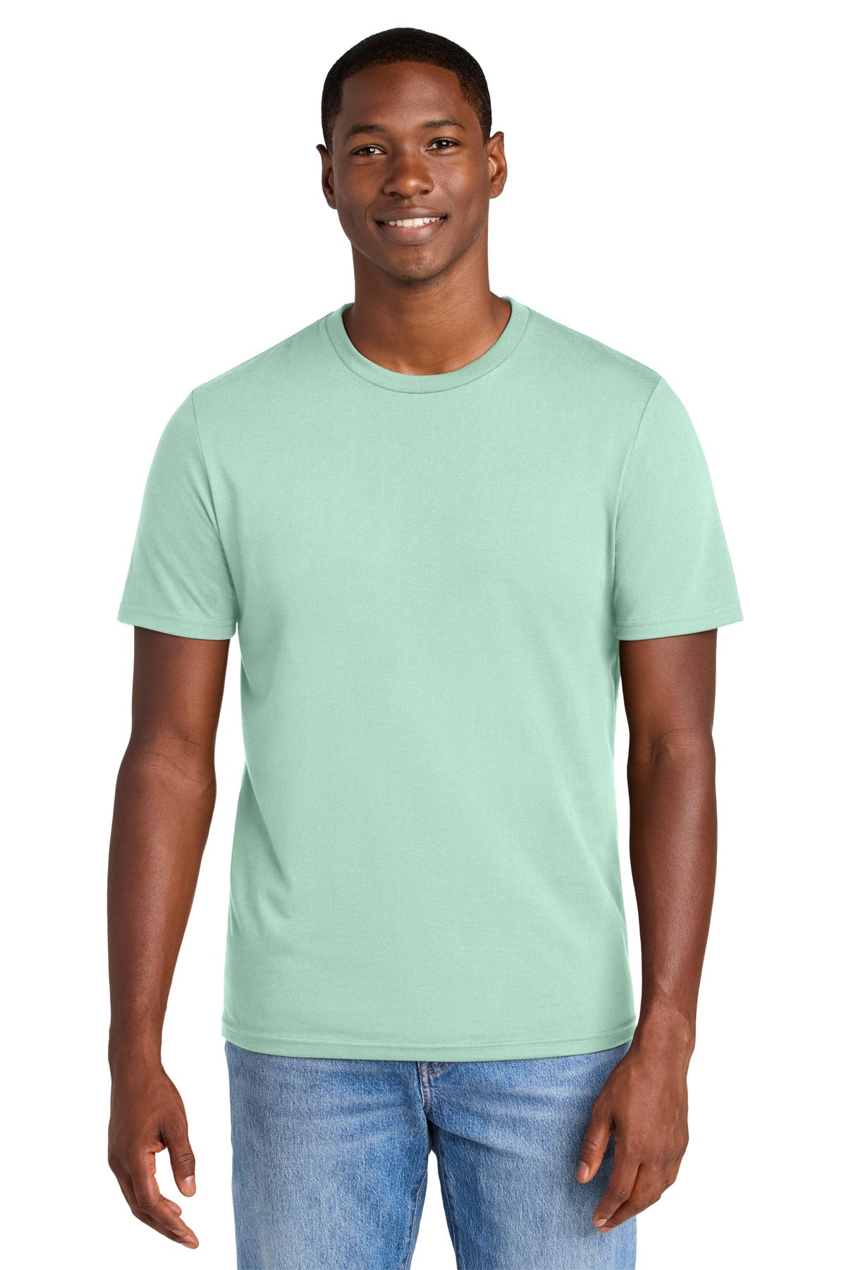 Custom logo District® Perfect Weight® CVC Tee DT184 in Frosted Mint