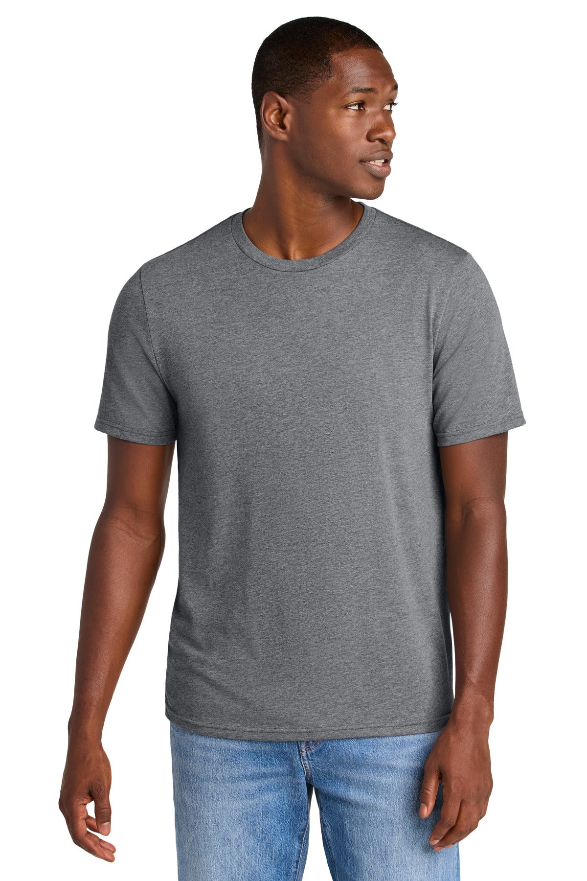Custom logo District® Perfect Weight® CVC Tee DT184 in Graphite Heather