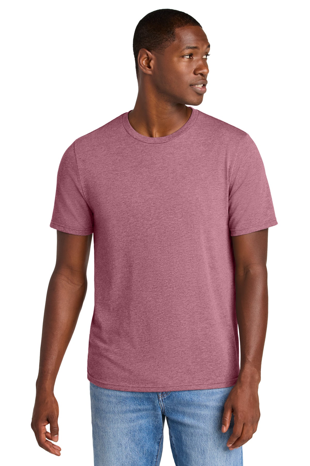 Custom logo District® Perfect Weight® CVC Tee DT184 in Orchid Haze Heather