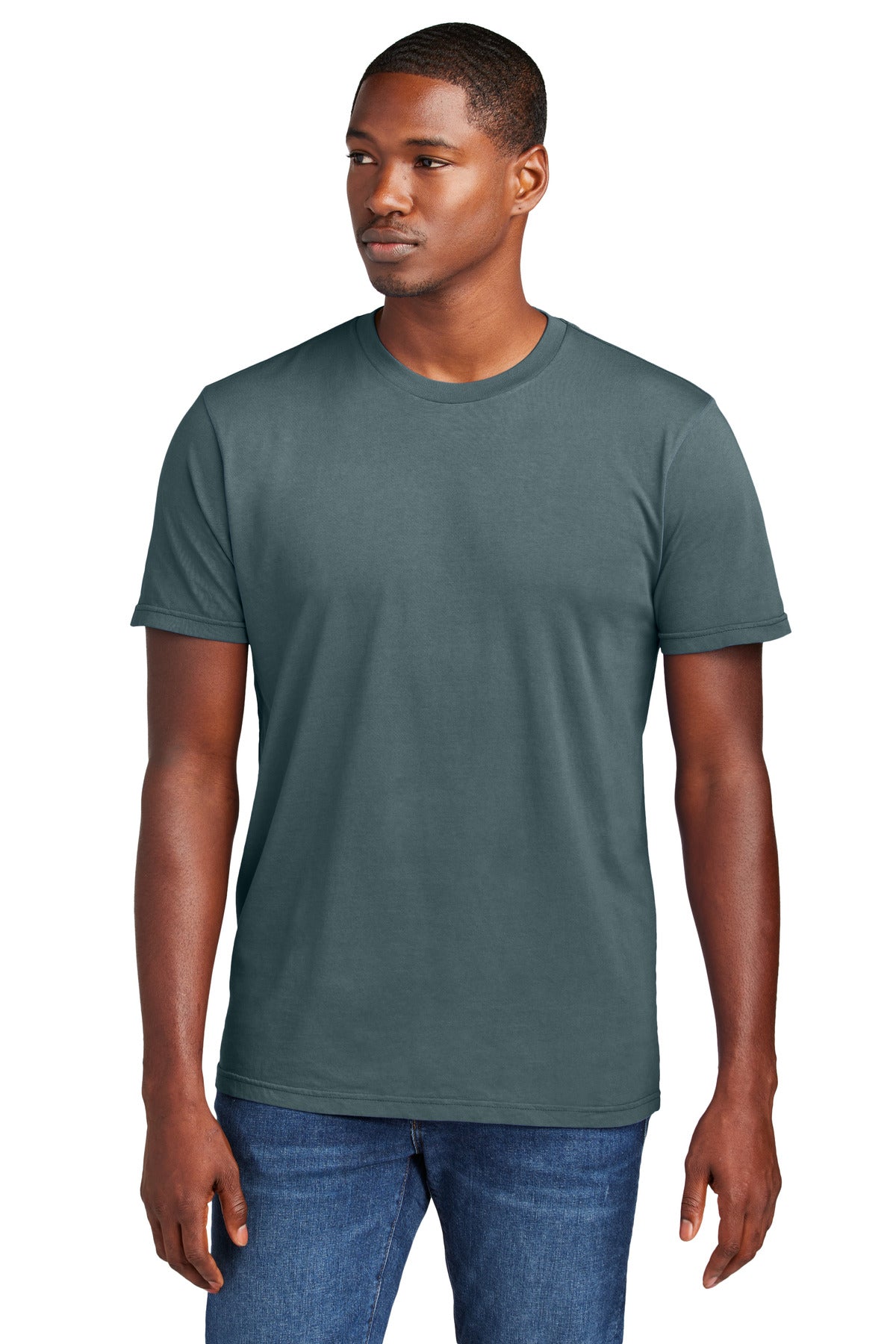 Custom logo District Wash™ Tee DT2101 in Deep Steel Blue
