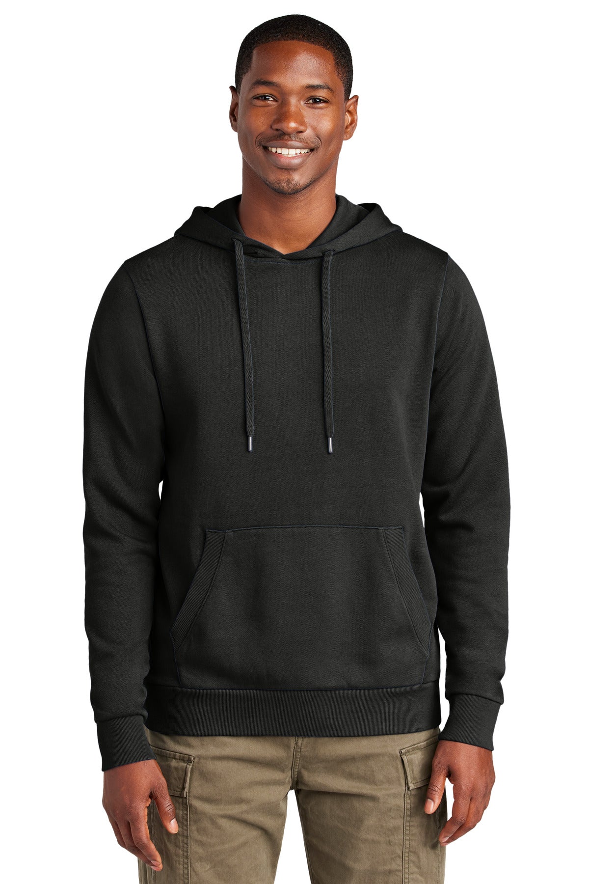Custom logo District Wash™ Fleece Hoodie DT2200 in Black