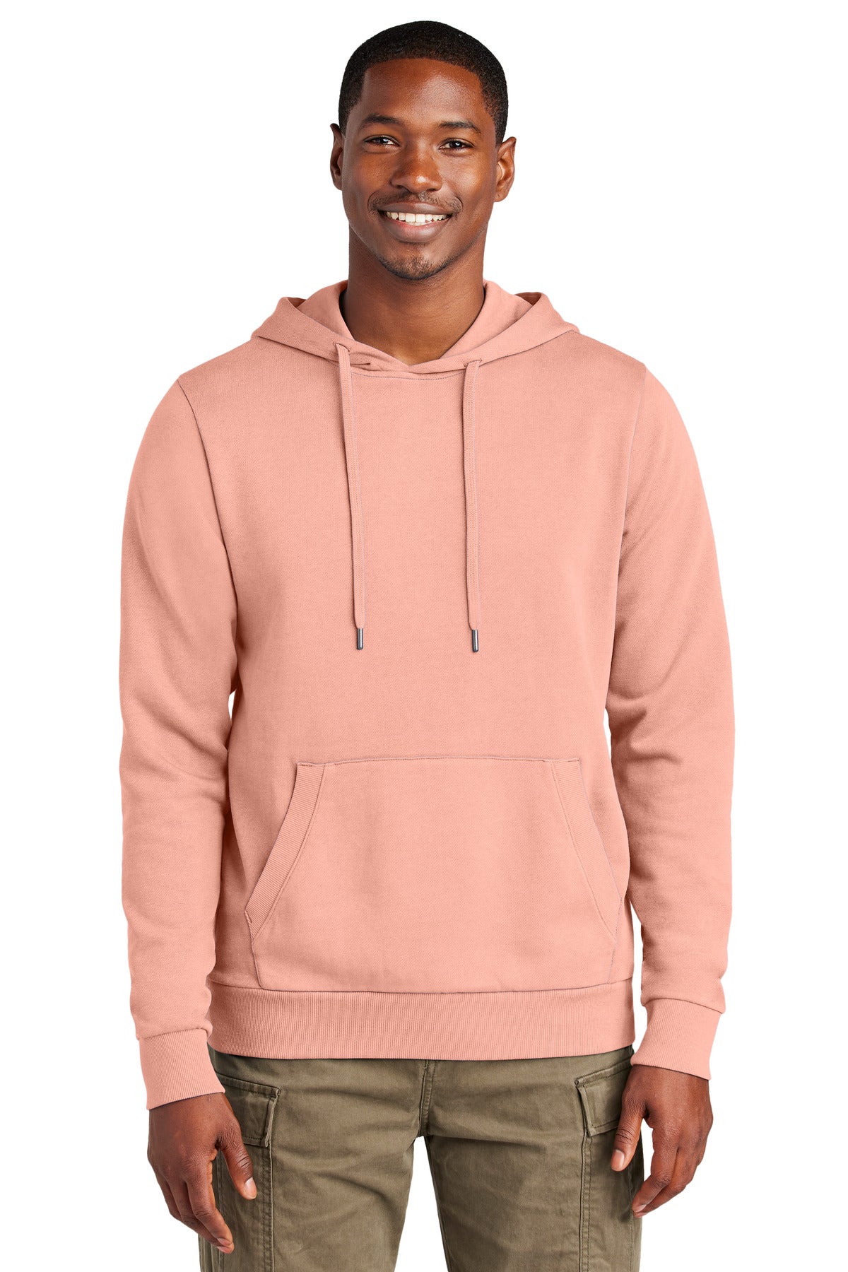 Custom logo District Wash™ Fleece Hoodie DT2200 in Cactus Rose Pink