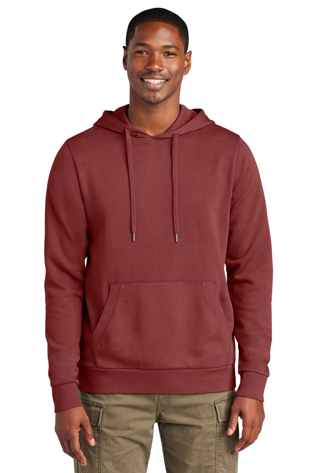 Custom logo District Wash™ Fleece Hoodie DT2200 in Garnet