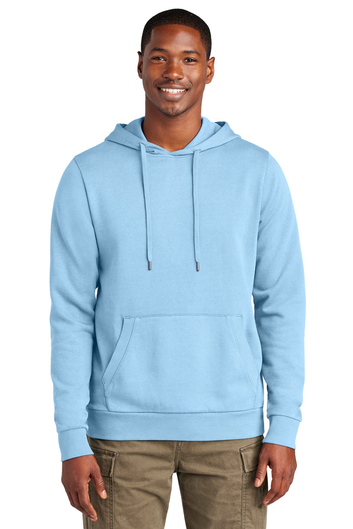 Custom logo District Wash™ Fleece Hoodie DT2200 in Heritage Blue