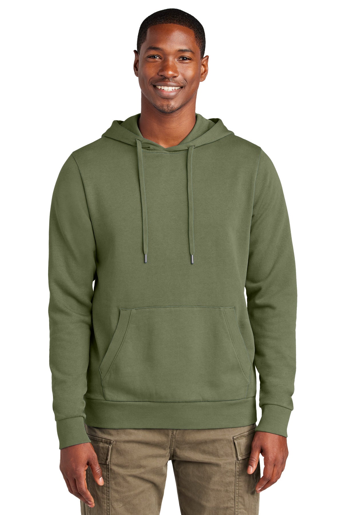 Custom logo District Wash™ Fleece Hoodie DT2200 in Olive Drab Green