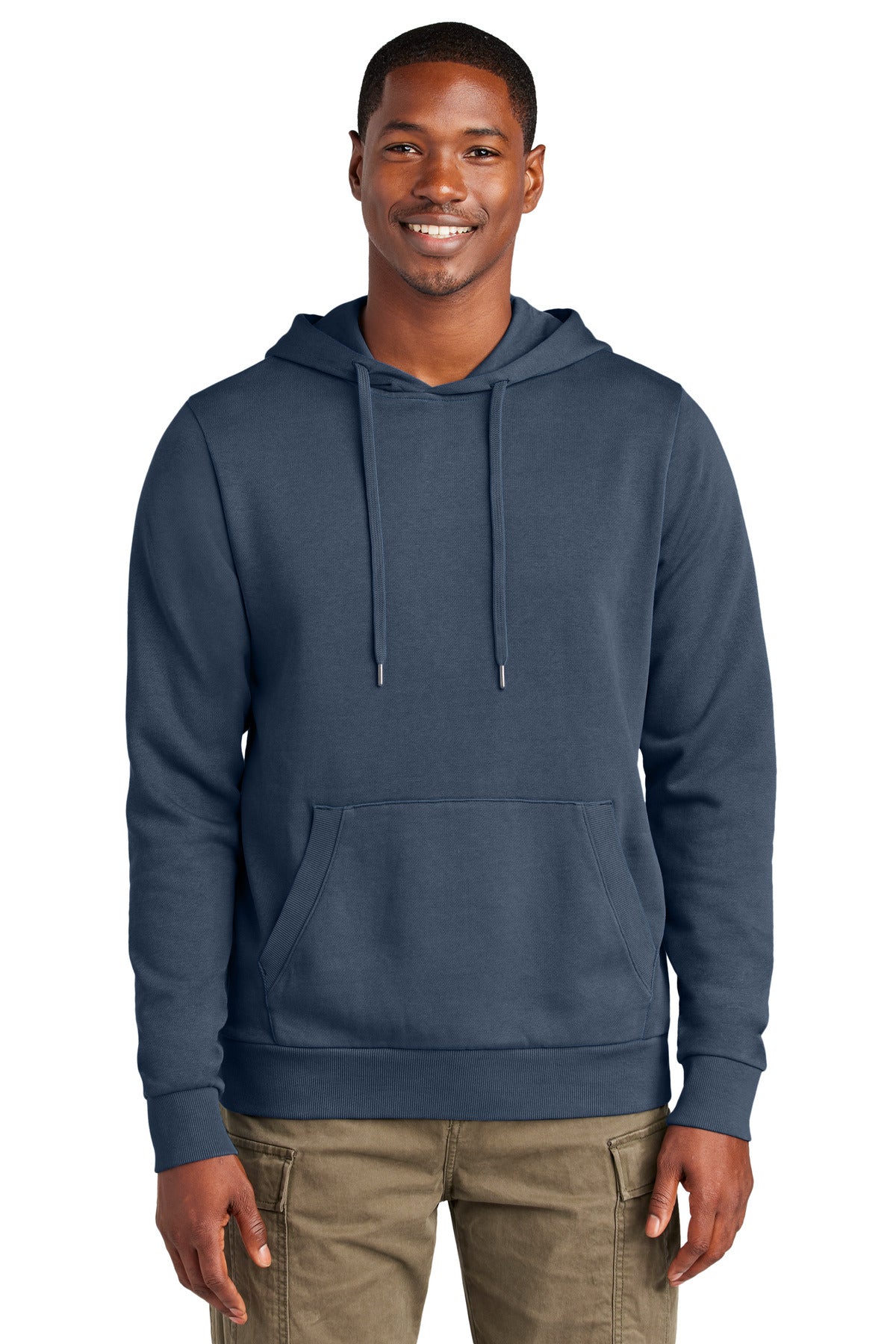 Custom logo District Wash™ Fleece Hoodie DT2200 in True Navy