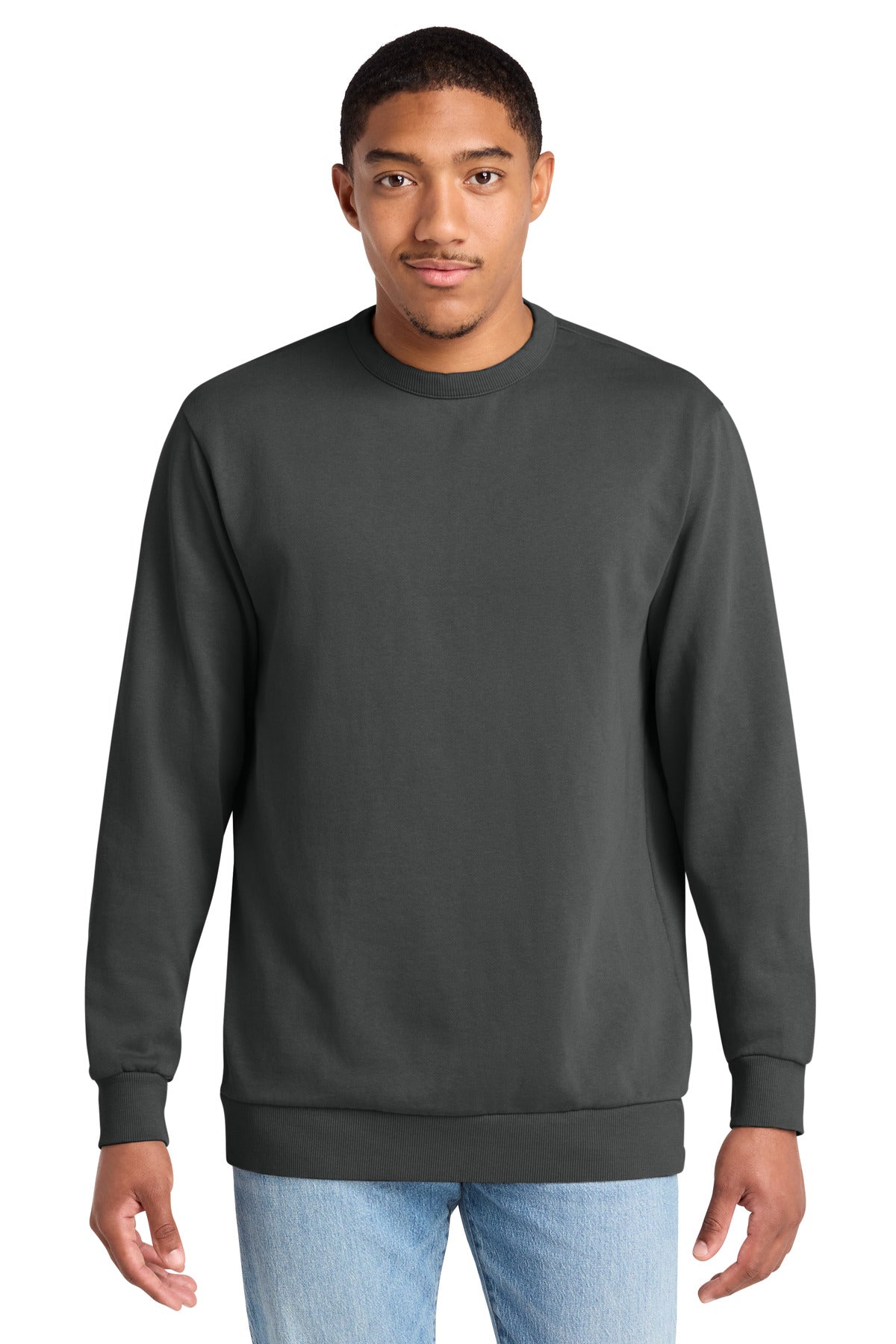 Custom logo District Wash™ Fleece Crew DT2204 in Graphite