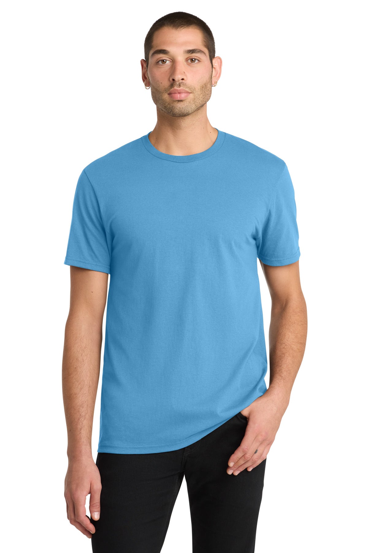Custom logo District® The Concert Tee® DT5000 in Aquatic Blue