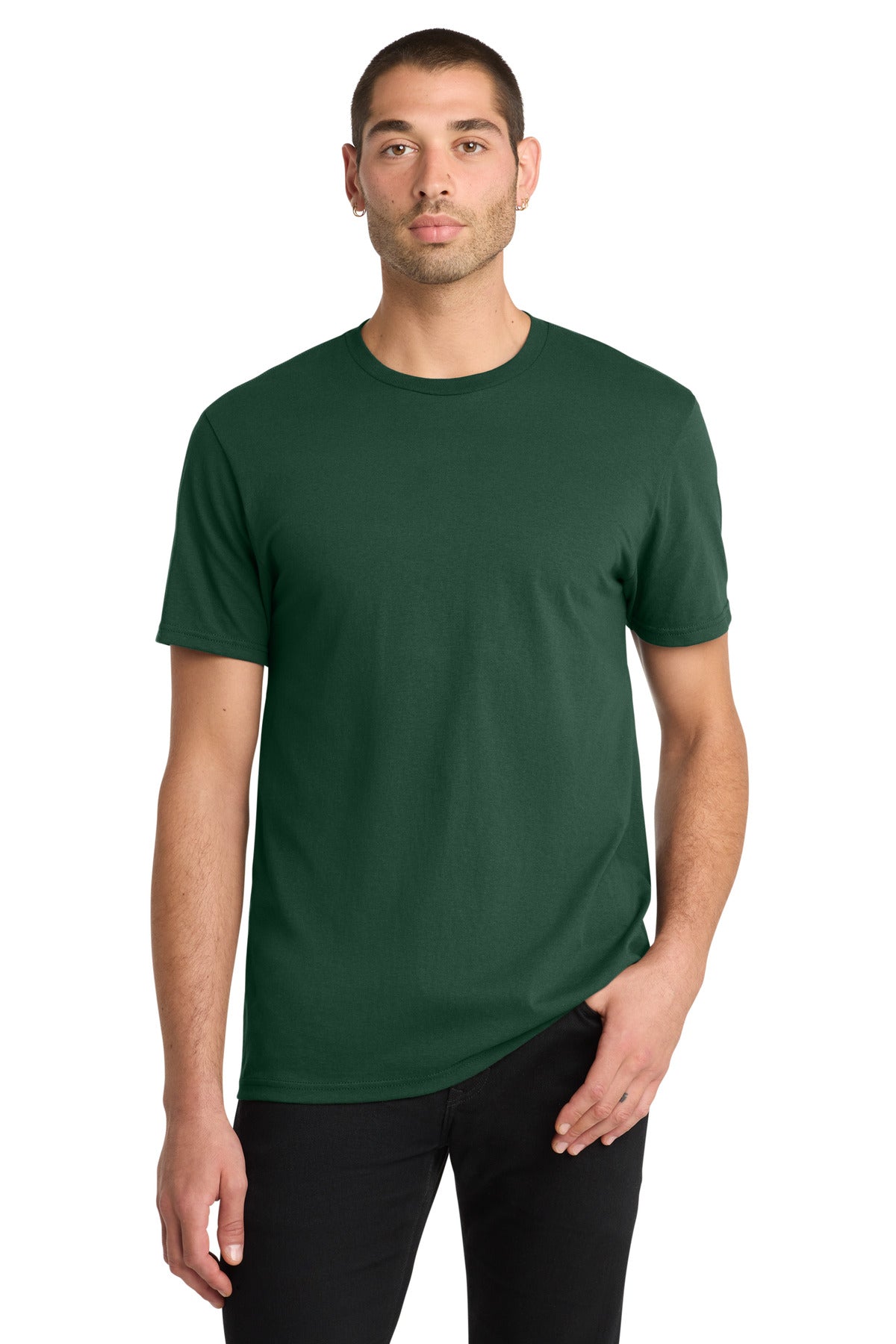 Custom logo District® The Concert Tee® DT5000 in Forest Green