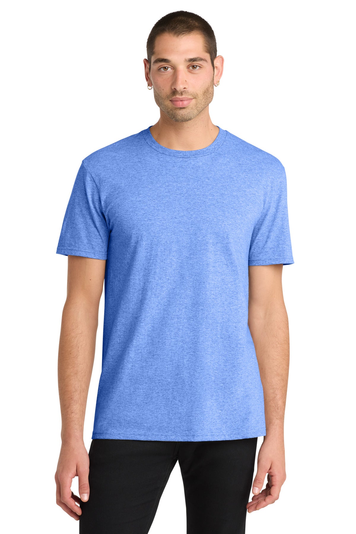 Custom logo District® The Concert Tee® DT5000 in Heathered Royal